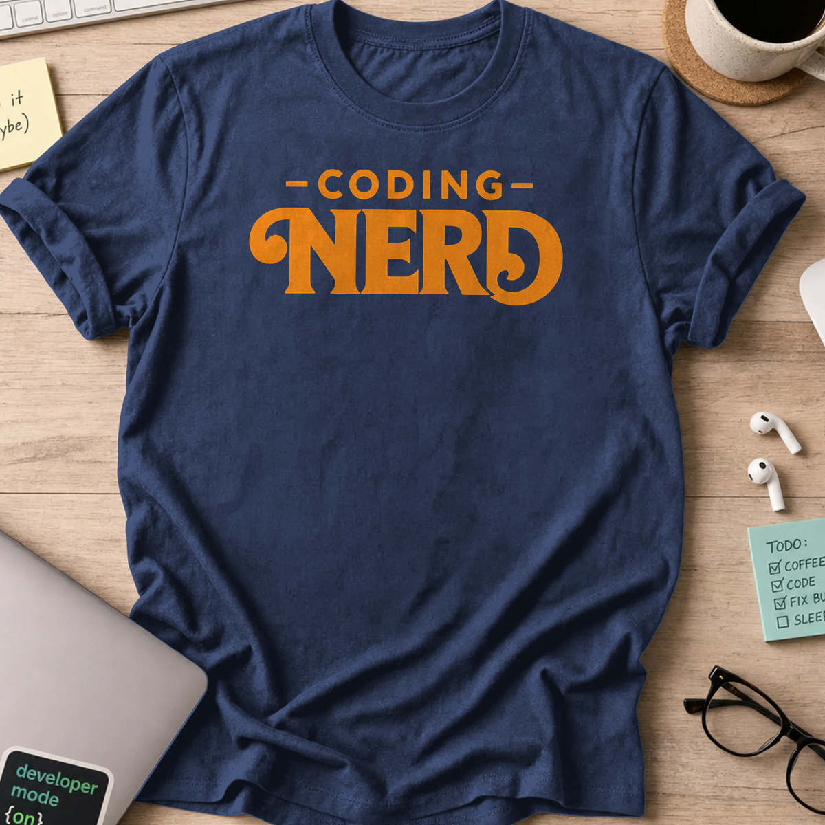 coding nerd shirt - Navy