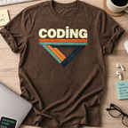 coding retro text shirt - Dark Chocolate
