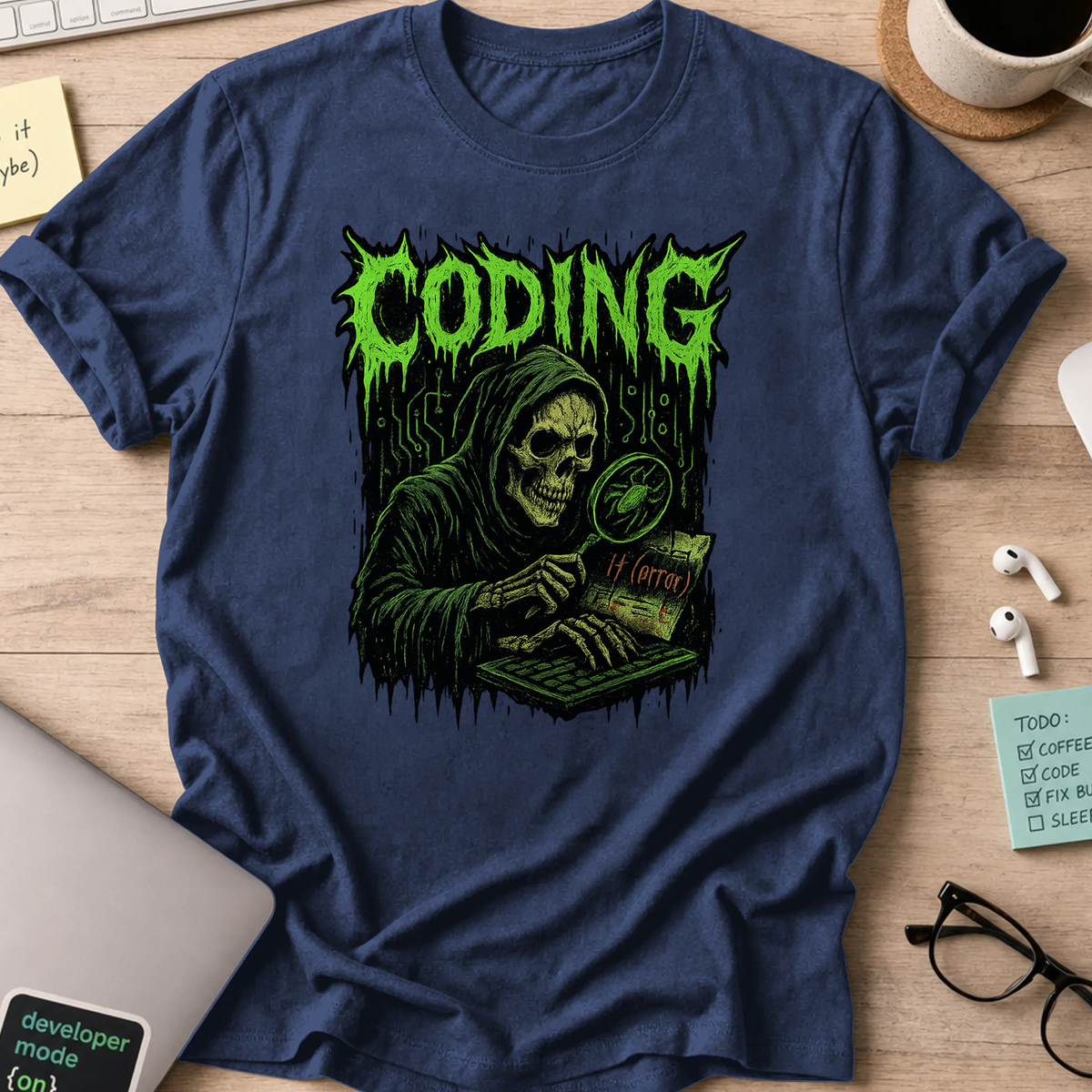 Coding Skull shirt - Navy