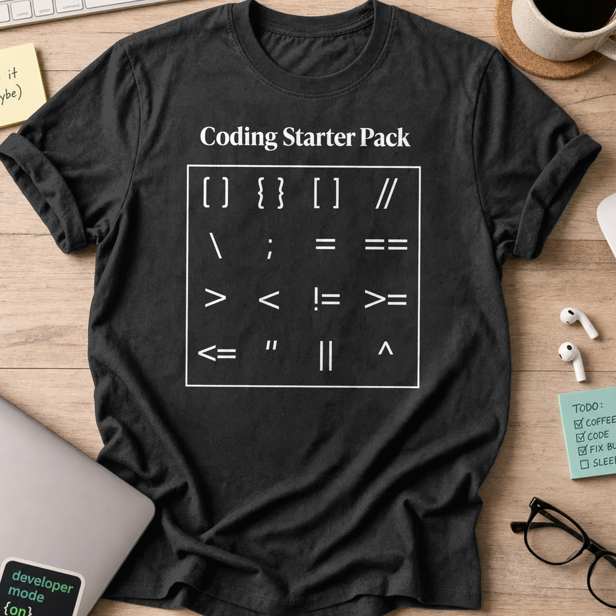 coding starter pack shirt - Black