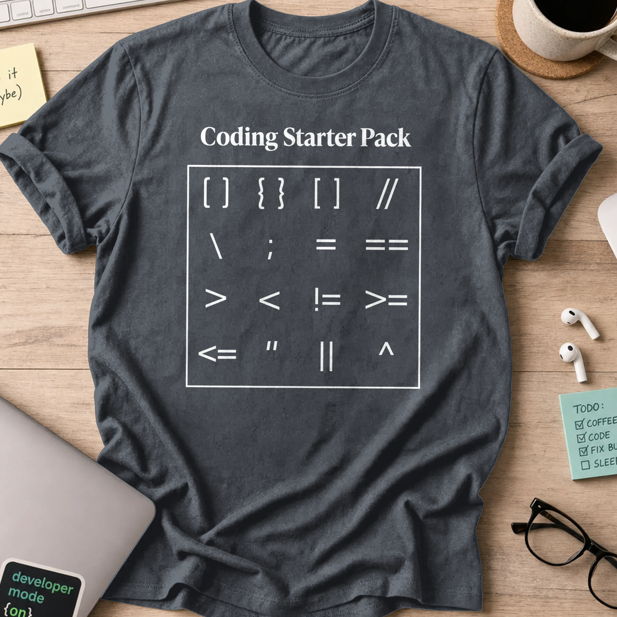 coding starter pack shirt - Dark Heather
