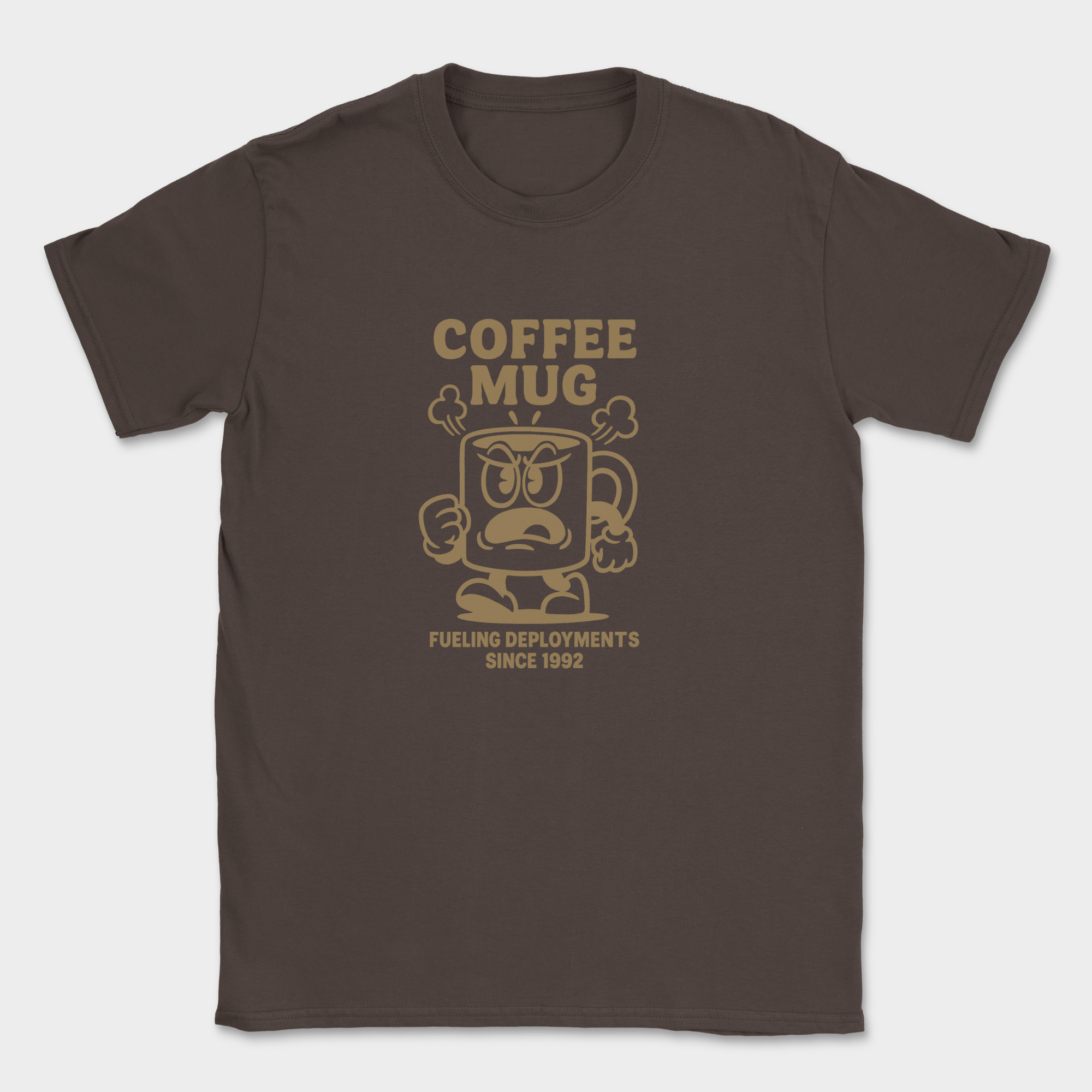 coffee mug fueling deployments since 1992 shirt — Dark Chocolate