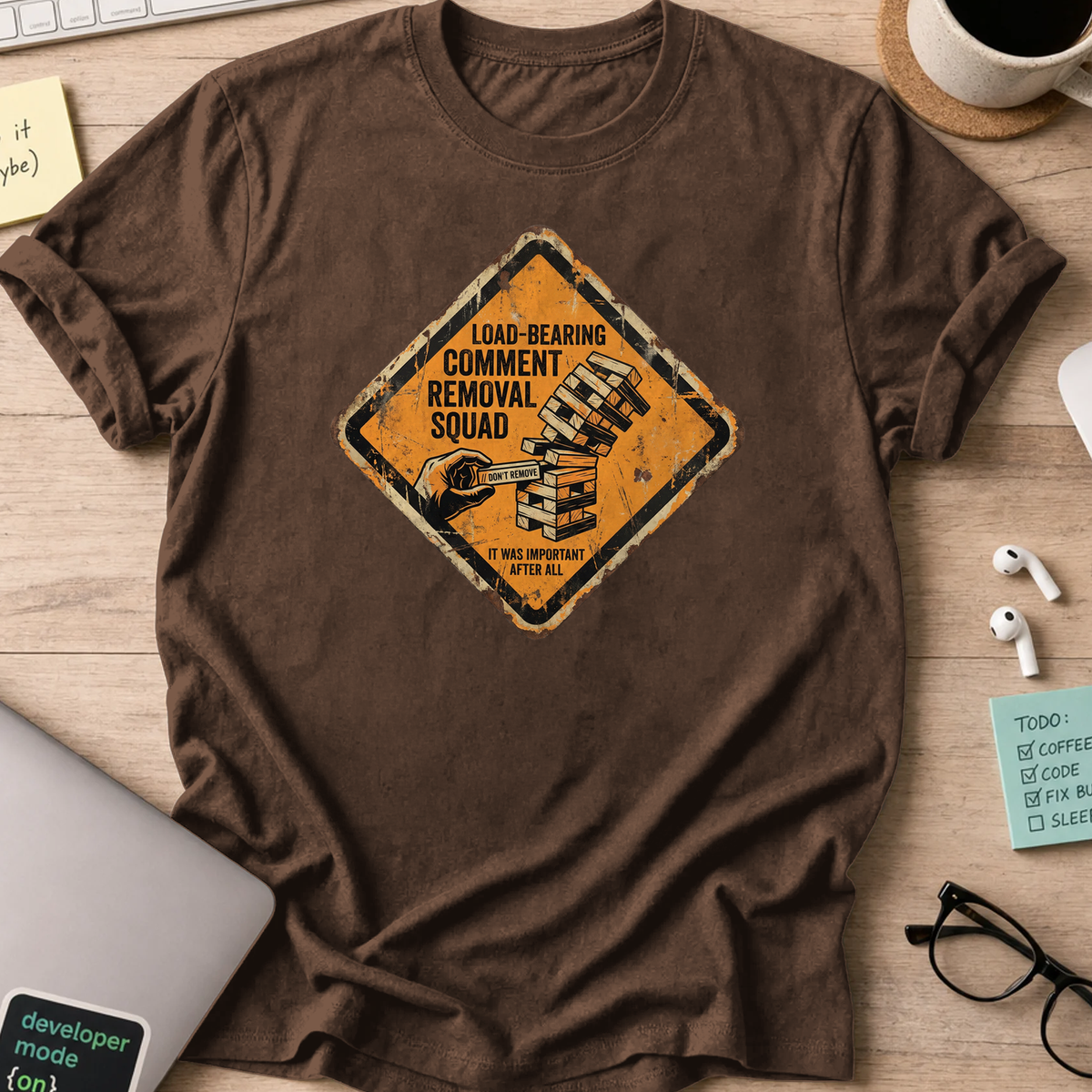 comment removal squad shirt - Dark Chocolate