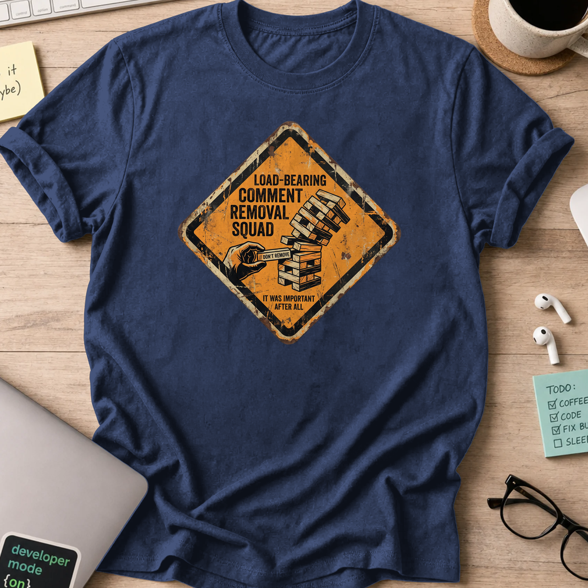 comment removal squad shirt - Navy