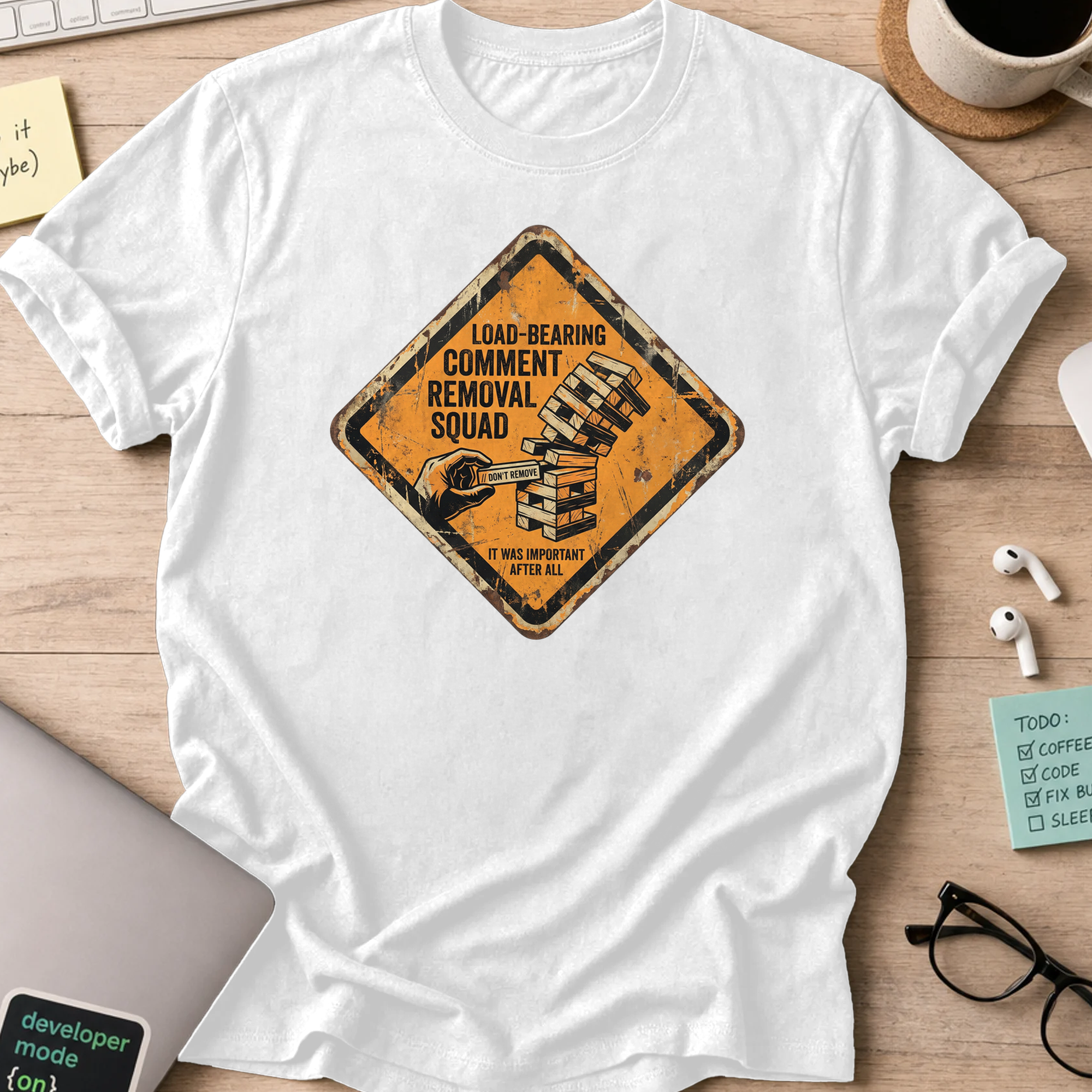 comment removal squad shirt - White