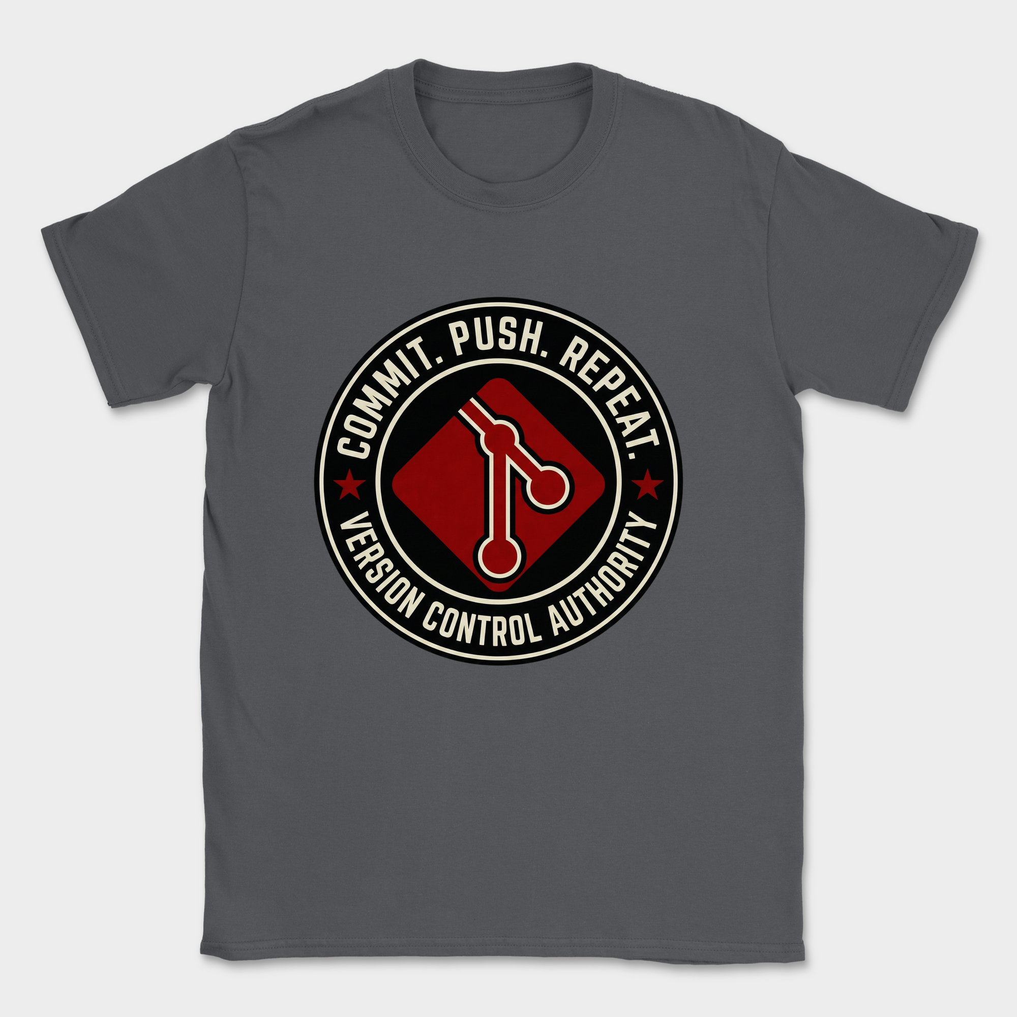 commit push repeat shirt — Dark Heather Grey