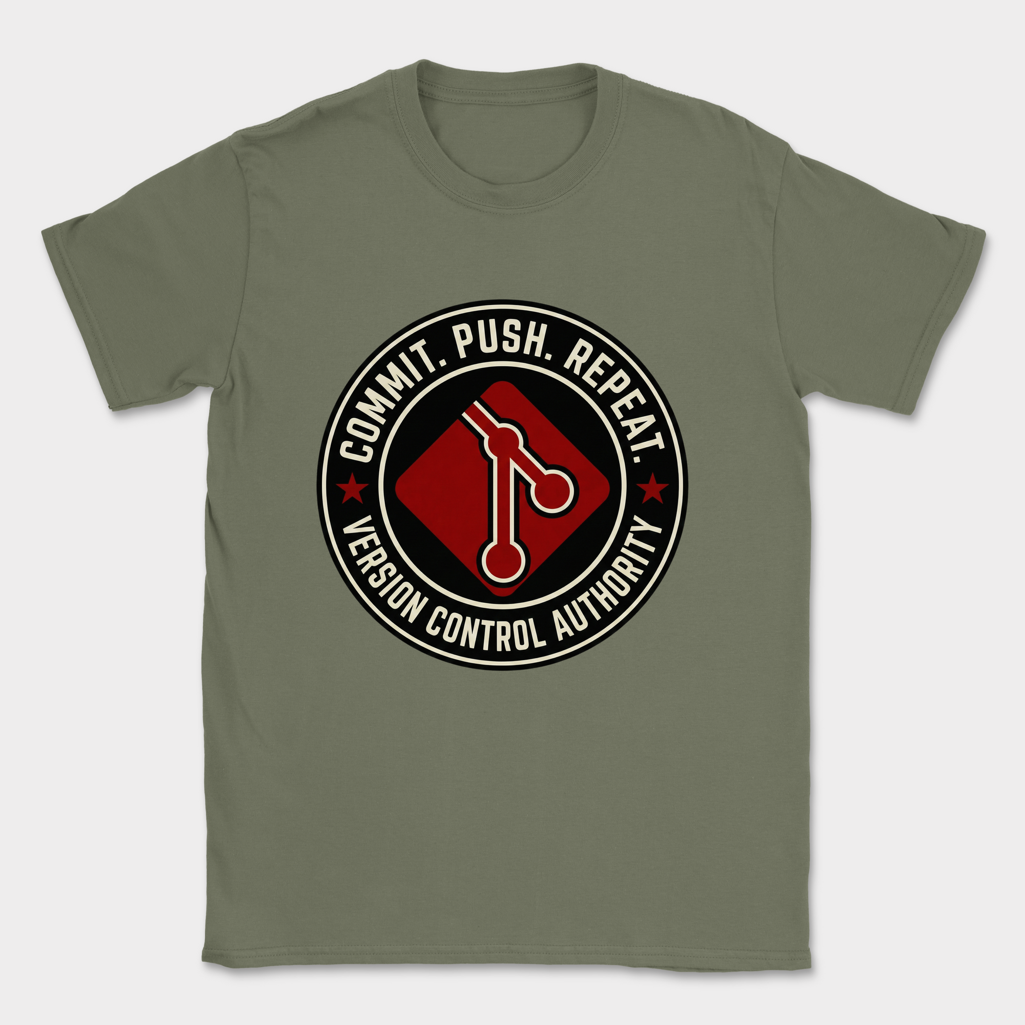 commit push repeat shirt — Military Green