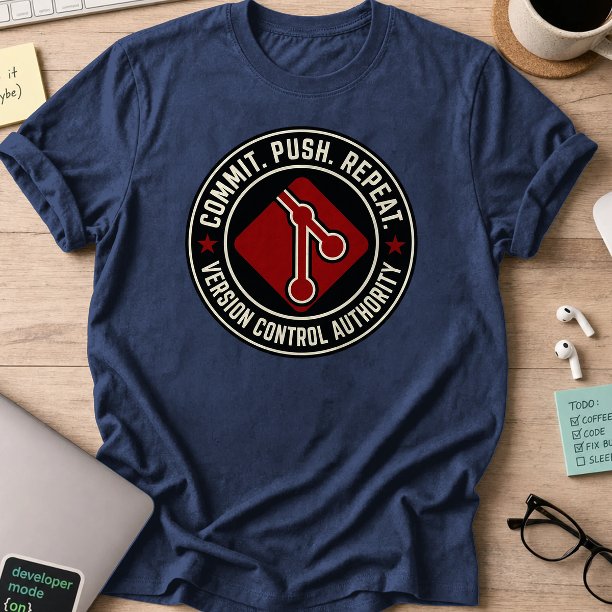 commit push repeat shirt - Navy