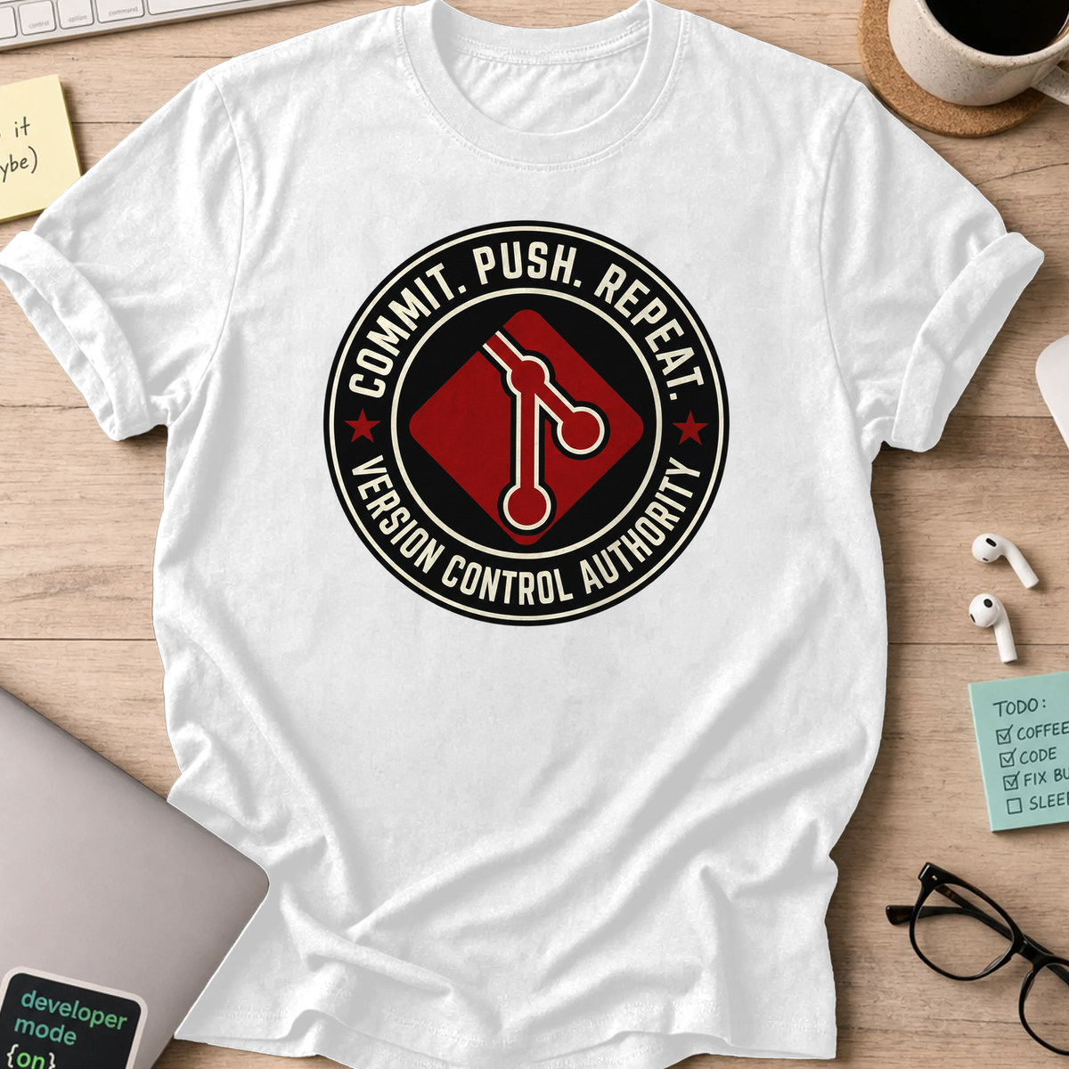 commit push repeat shirt - White