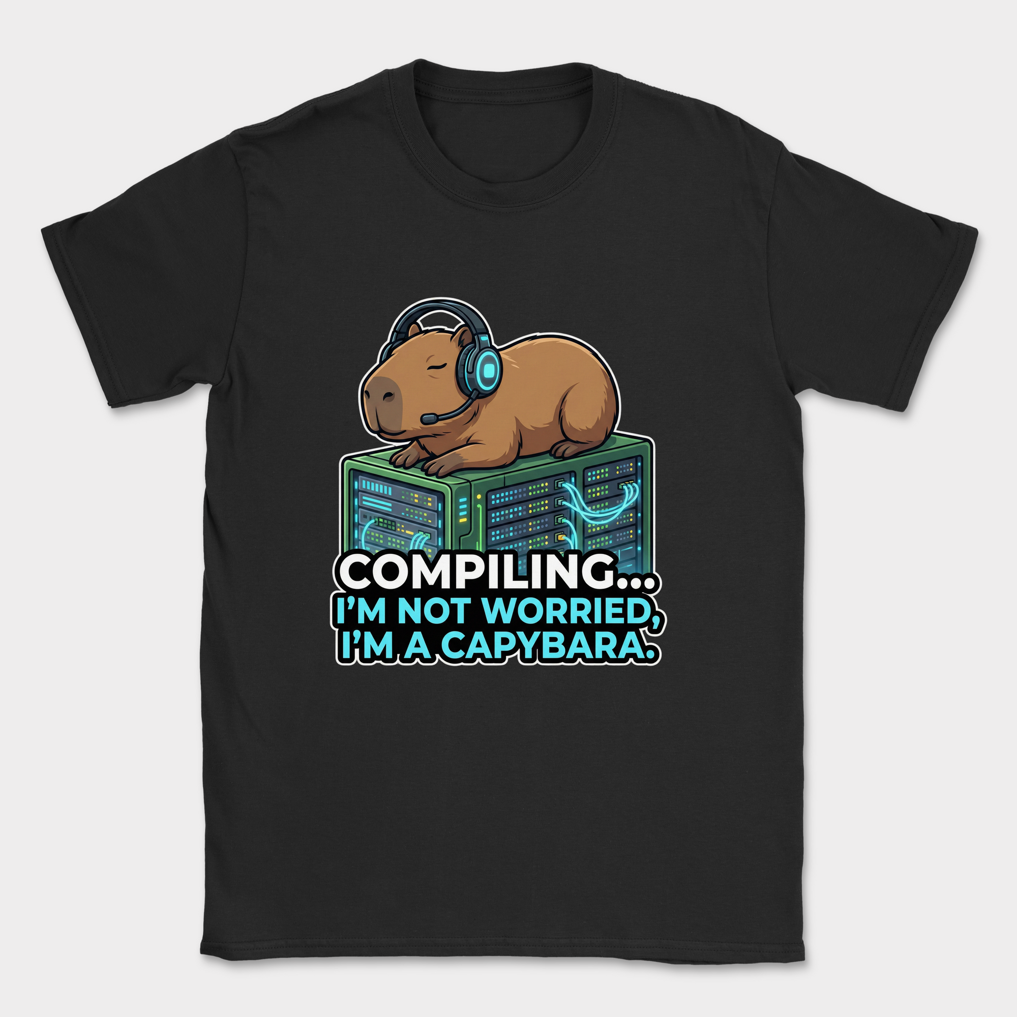compiling im a capybara shirt — Black