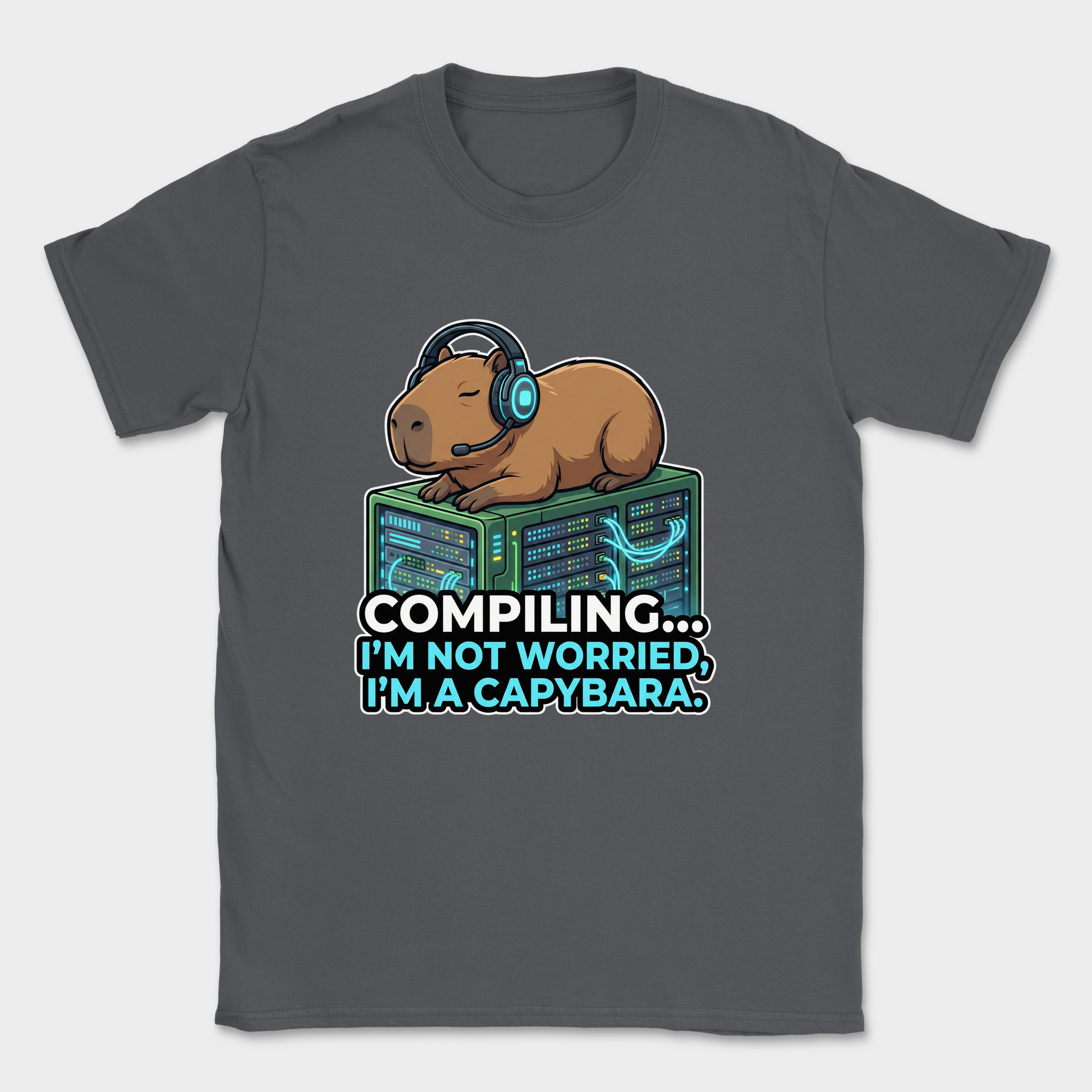 compiling im a capybara shirt — Dark Heather Grey