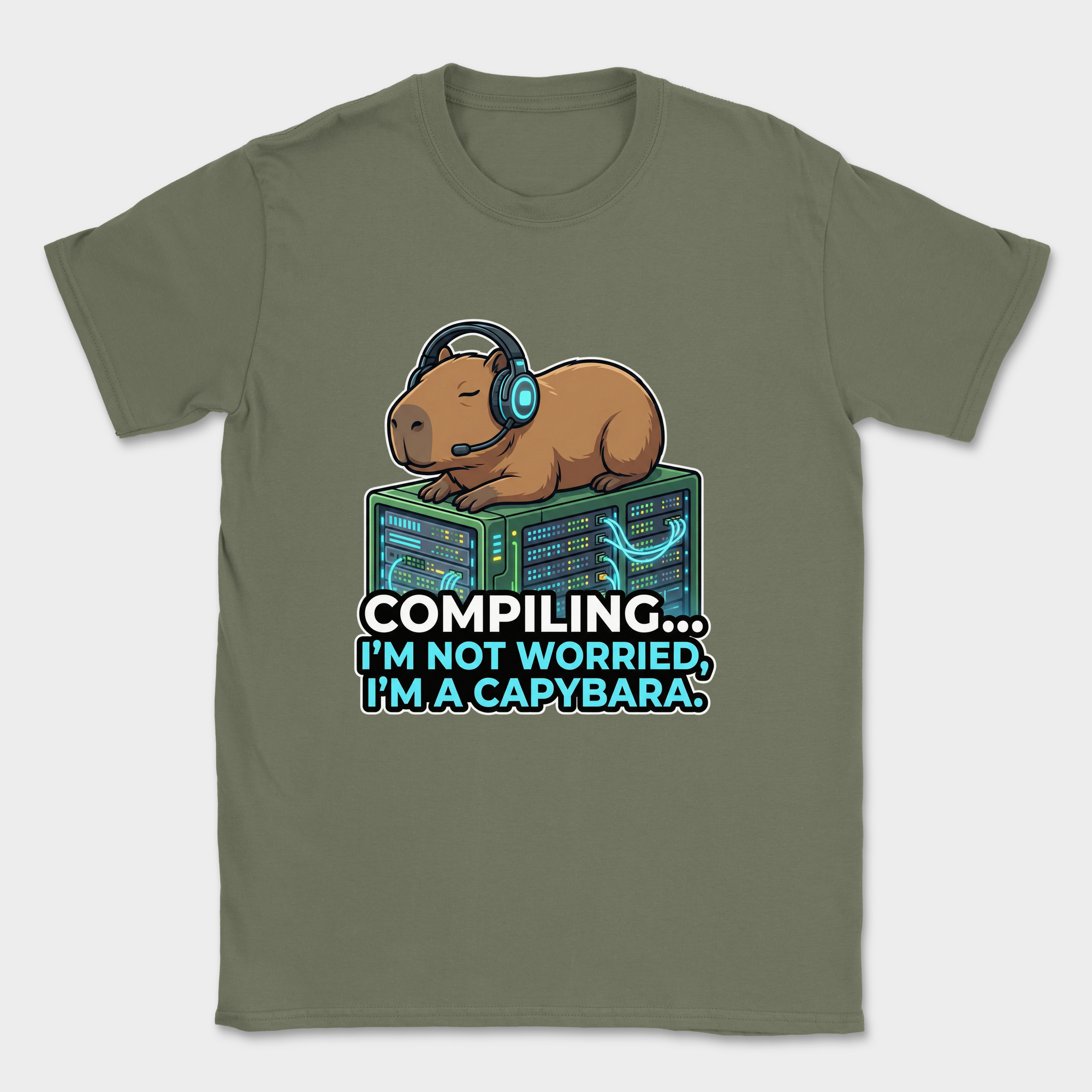 compiling im a capybara shirt — Military Green