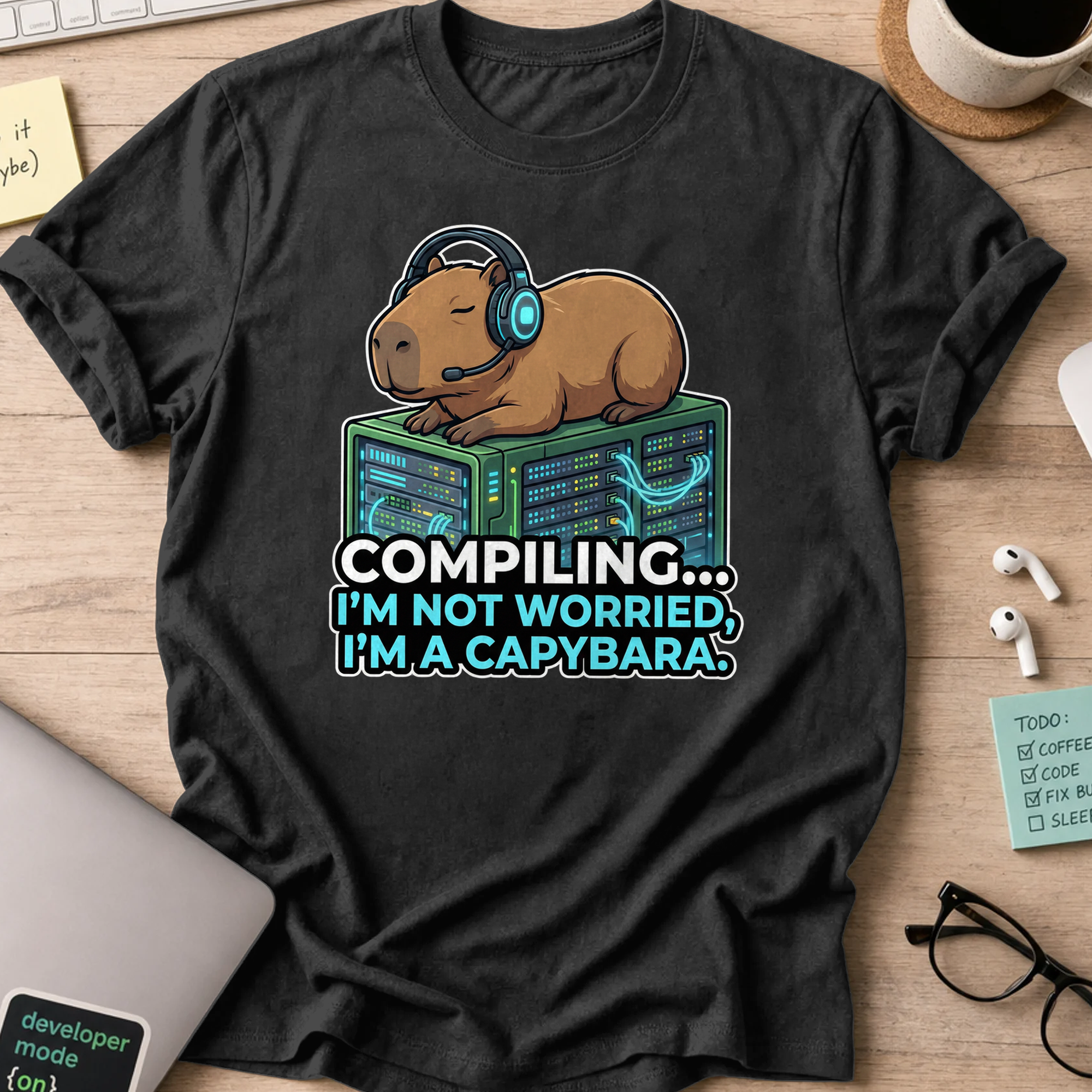 compiling im a capybara shirt - Black