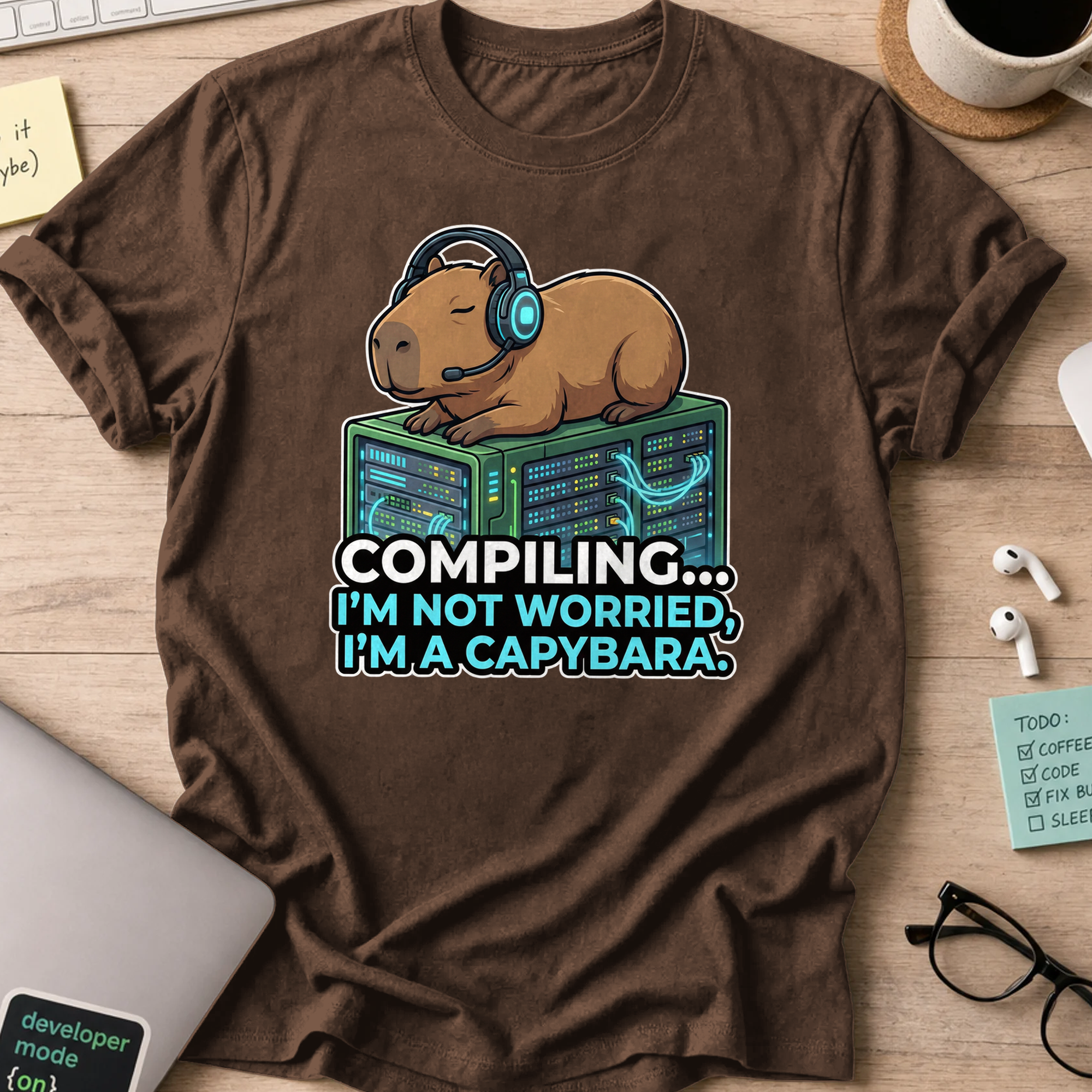 compiling im a capybara shirt - Dark Chocolate