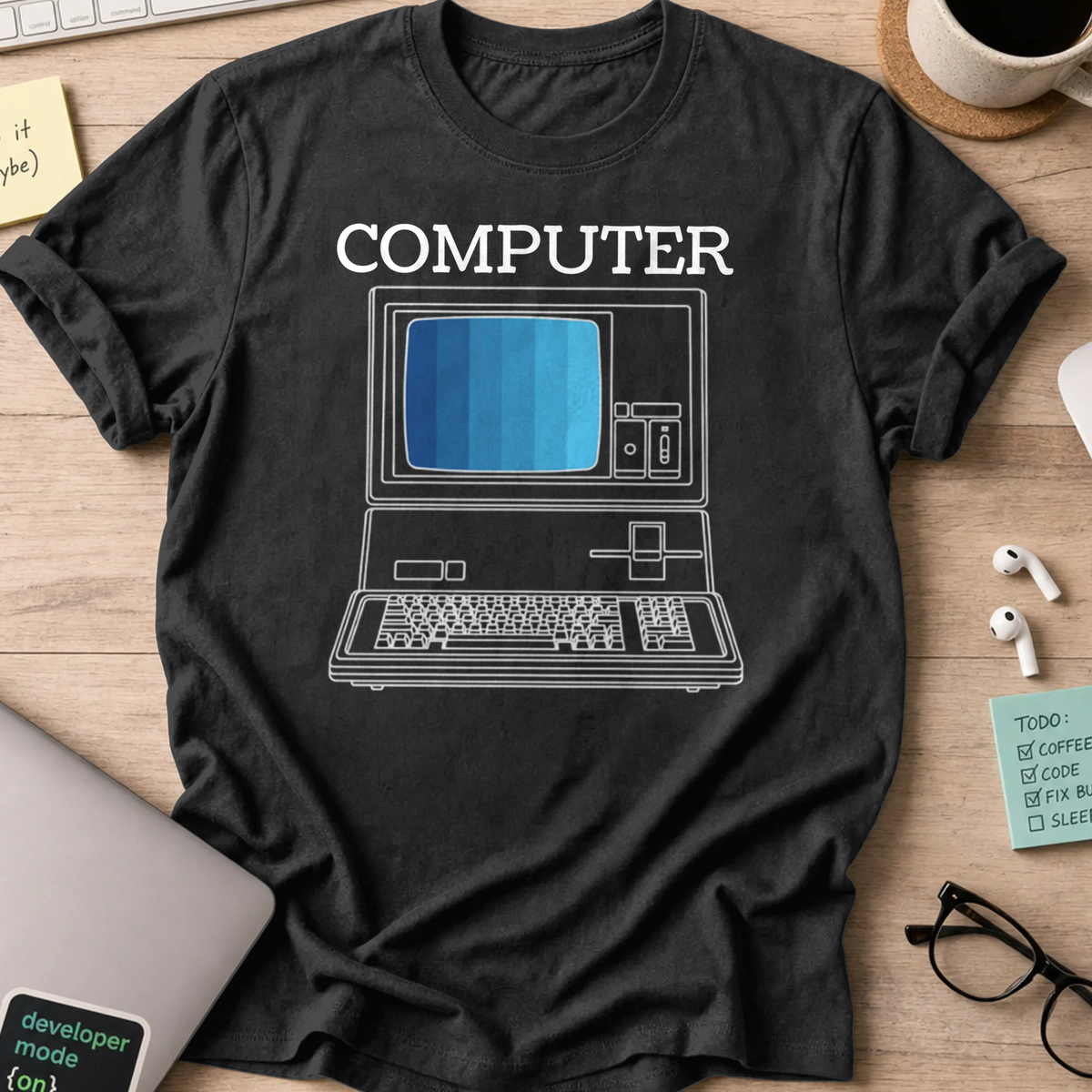 computer shirt - Black