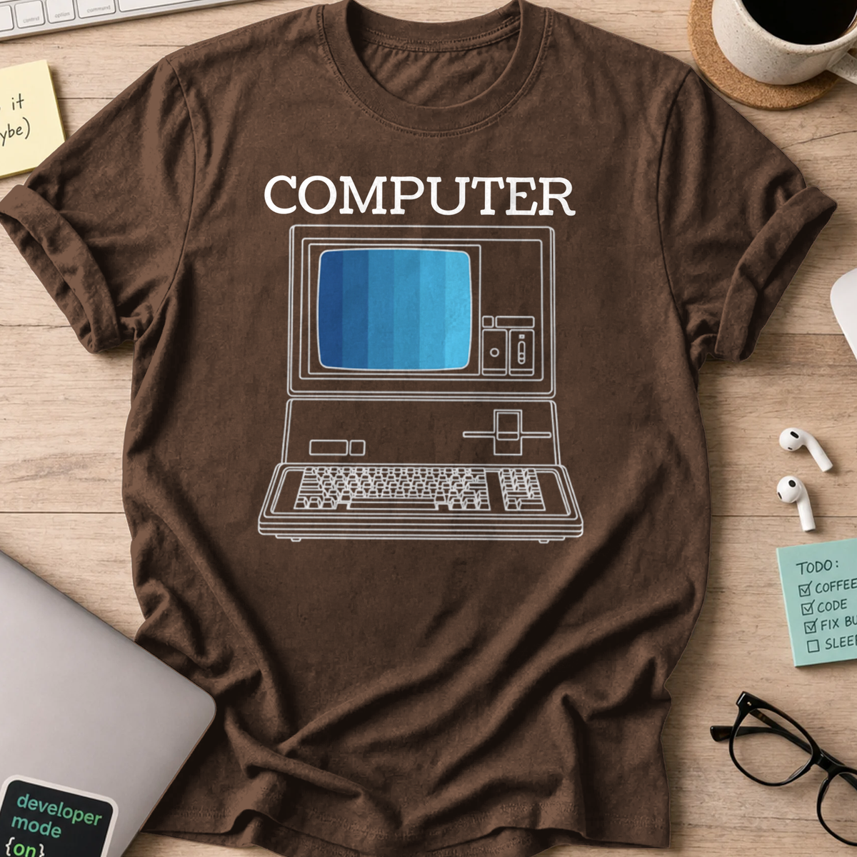 computer shirt - Dark Chocolate