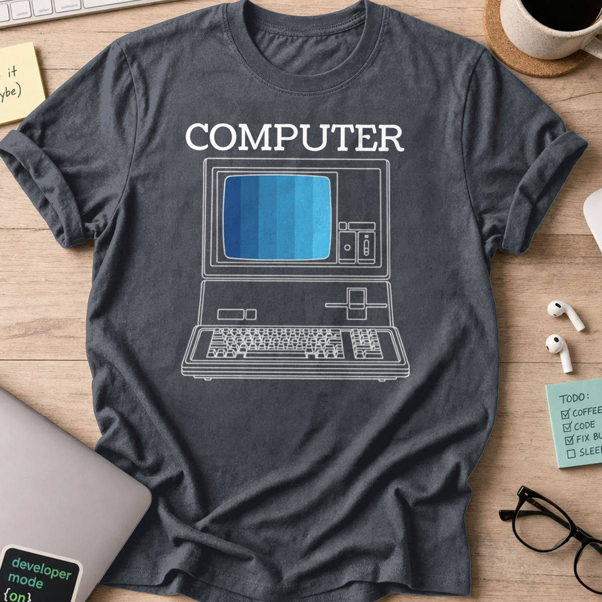 computer shirt - Dark Heather