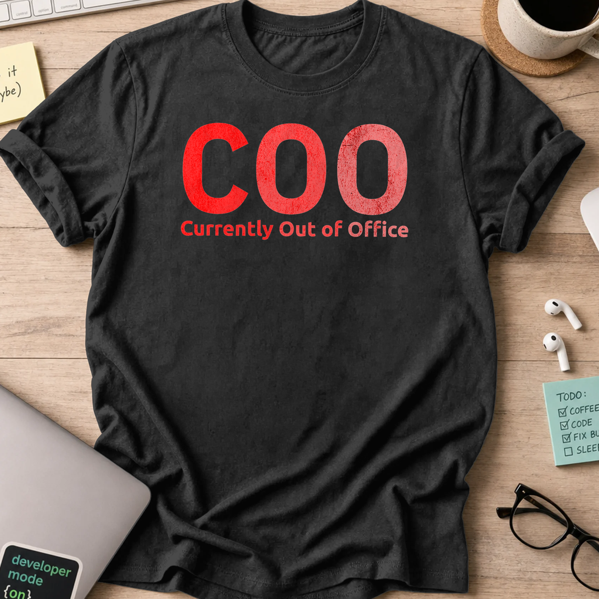 COO currently out of office shirt - Black