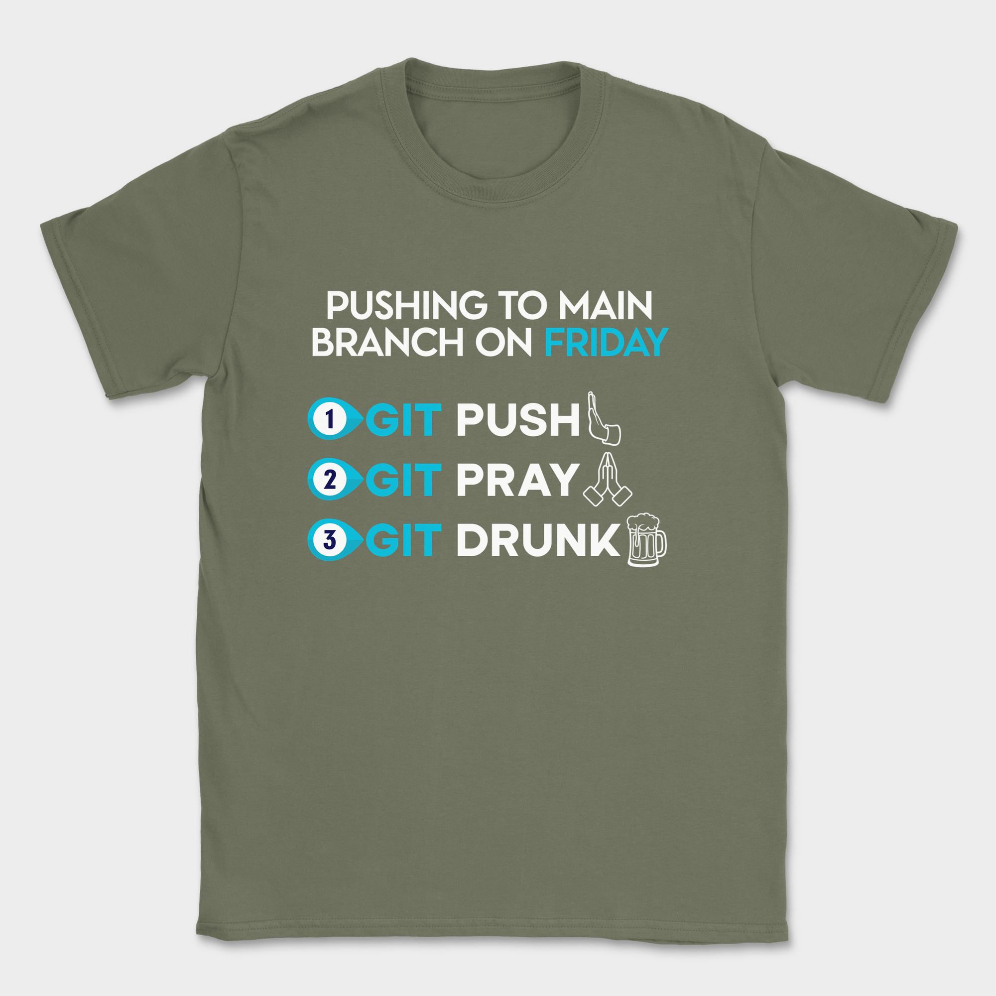 pushing to main branch on friday shirt — Military Green