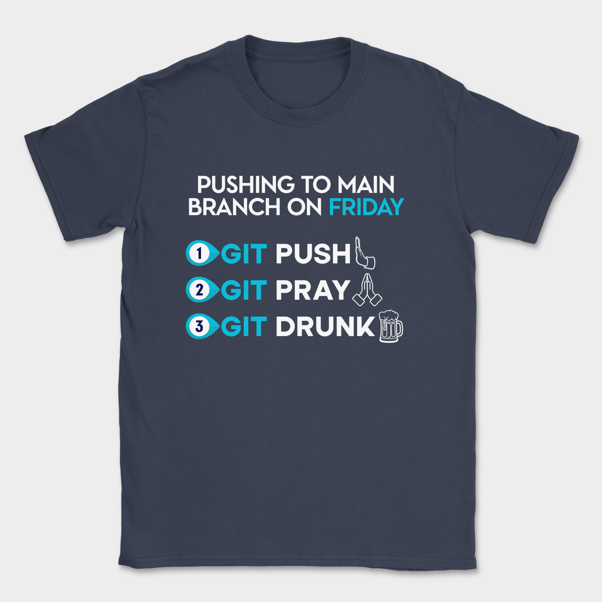 pushing to main branch on friday shirt — Navy
