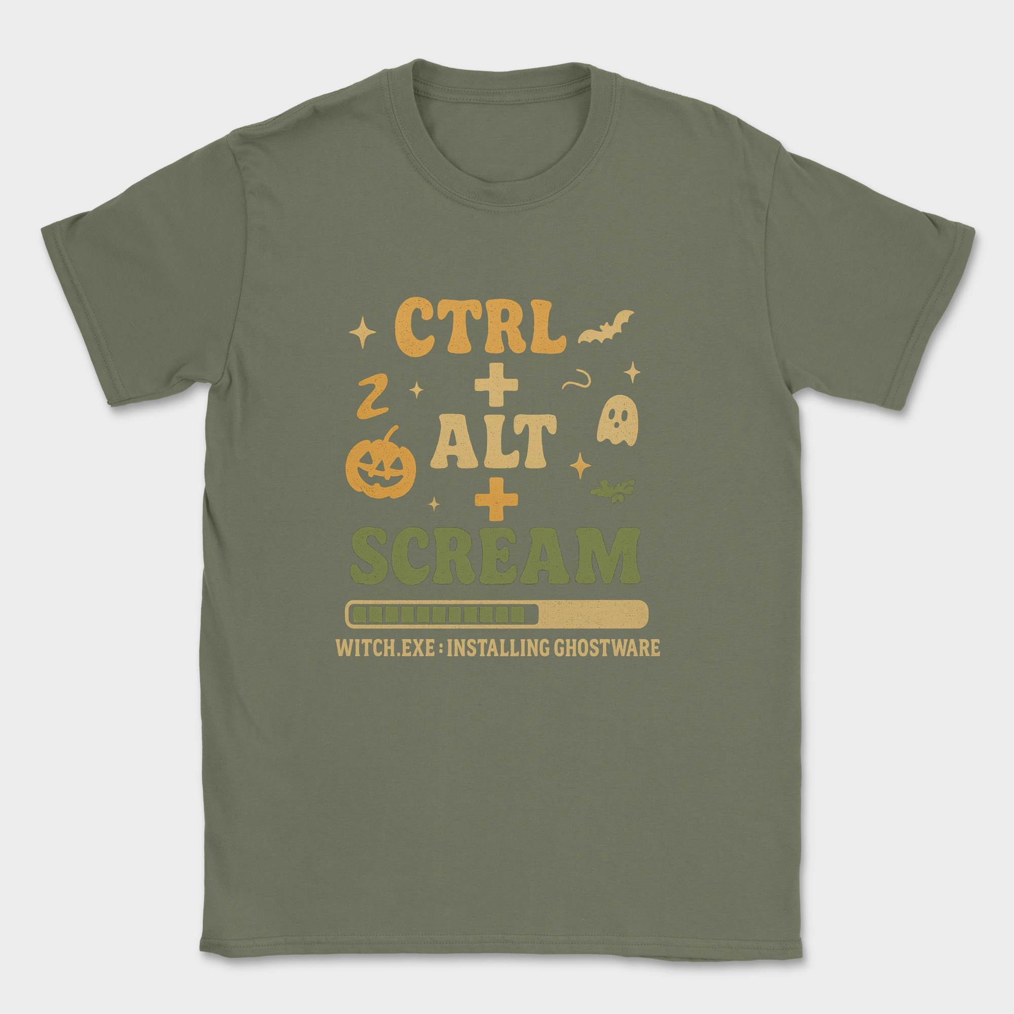 ctrl + alt + scream shirt — Military Green