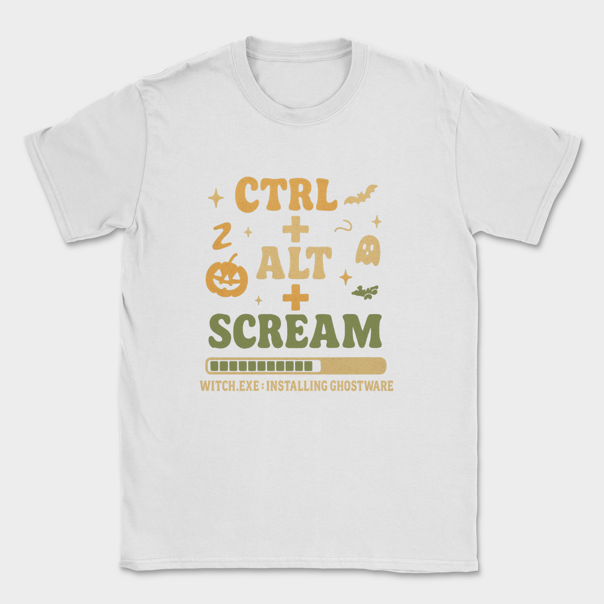 ctrl + alt + scream shirt — White