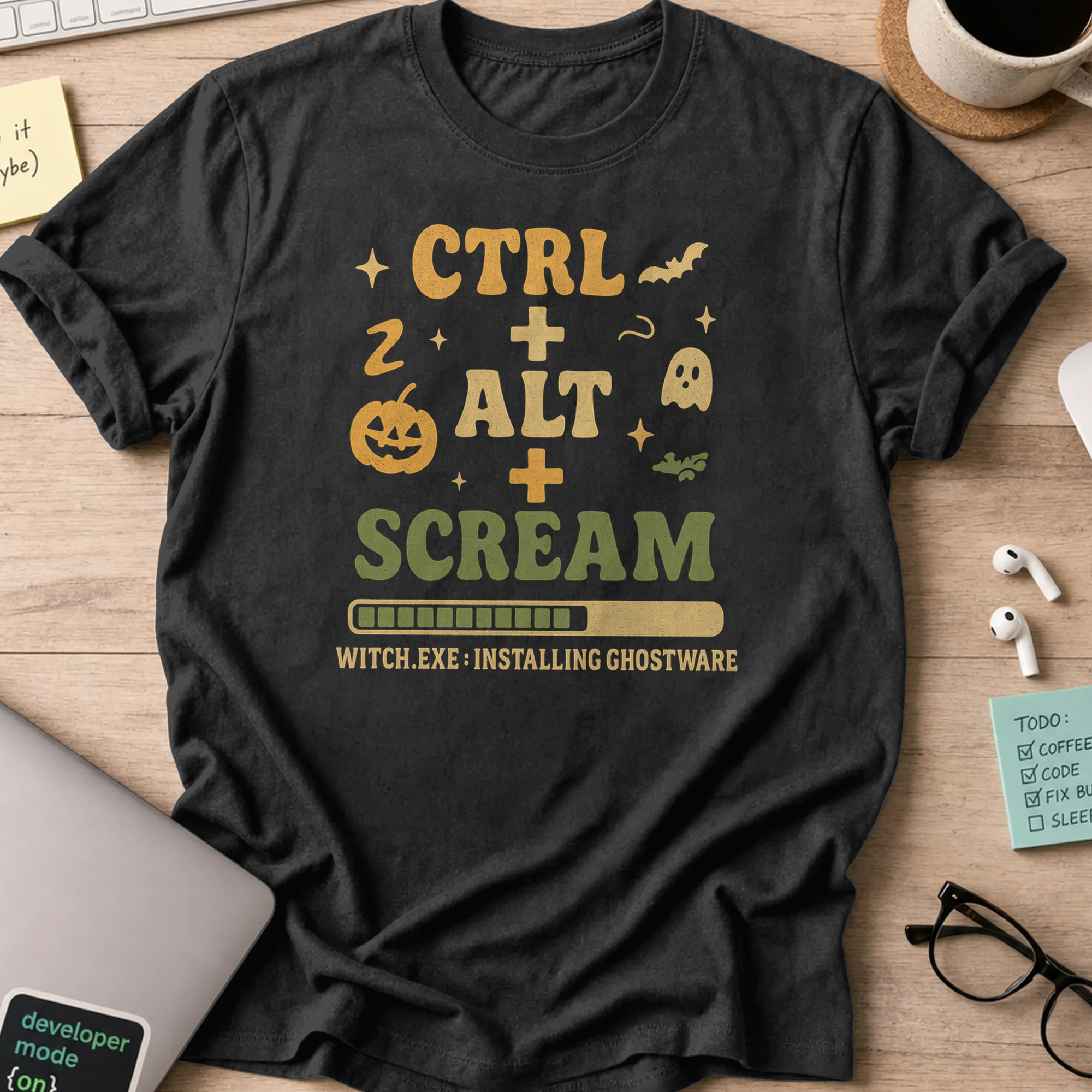 ctrl + alt + scream shirt - Black