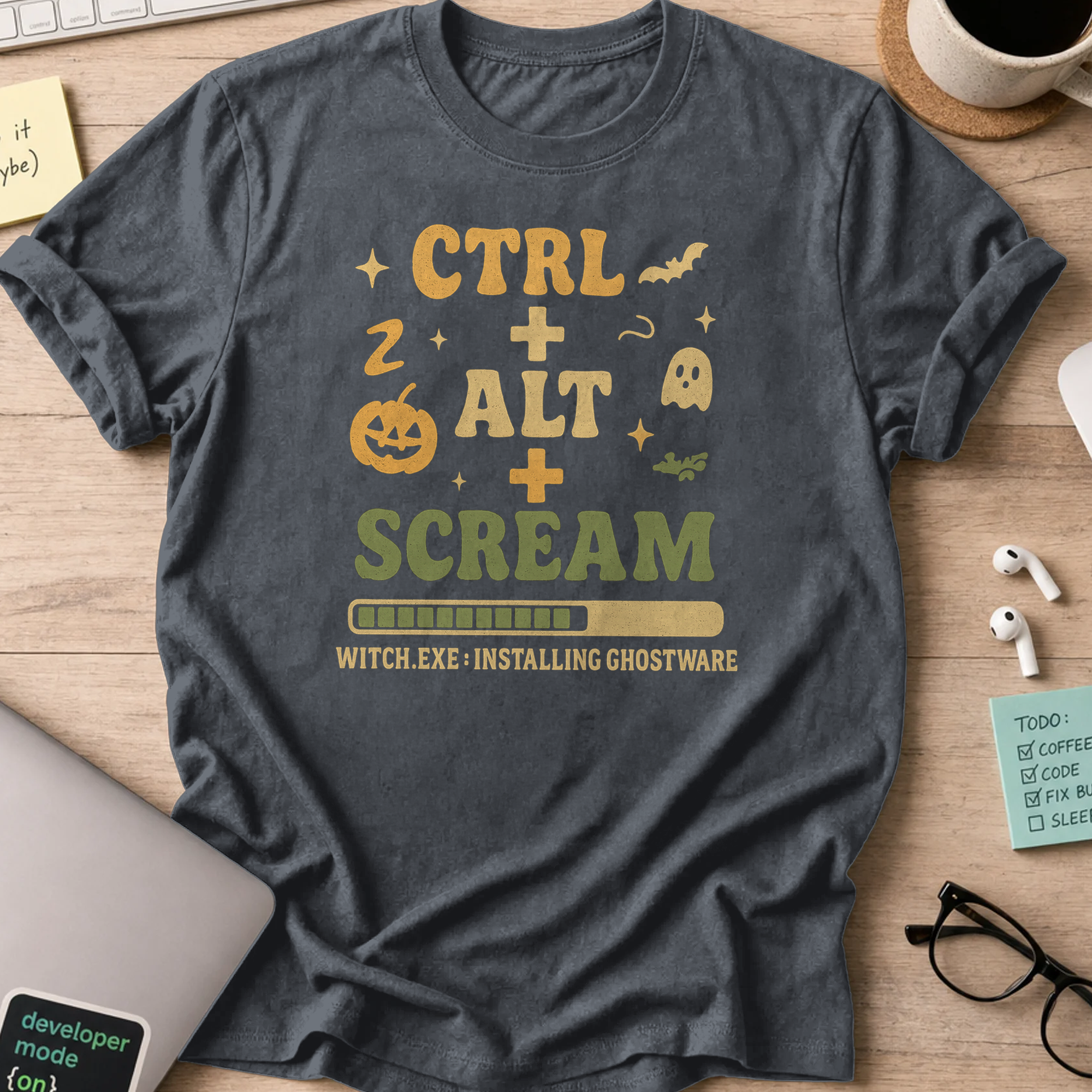ctrl + alt + scream shirt - Dark Heather