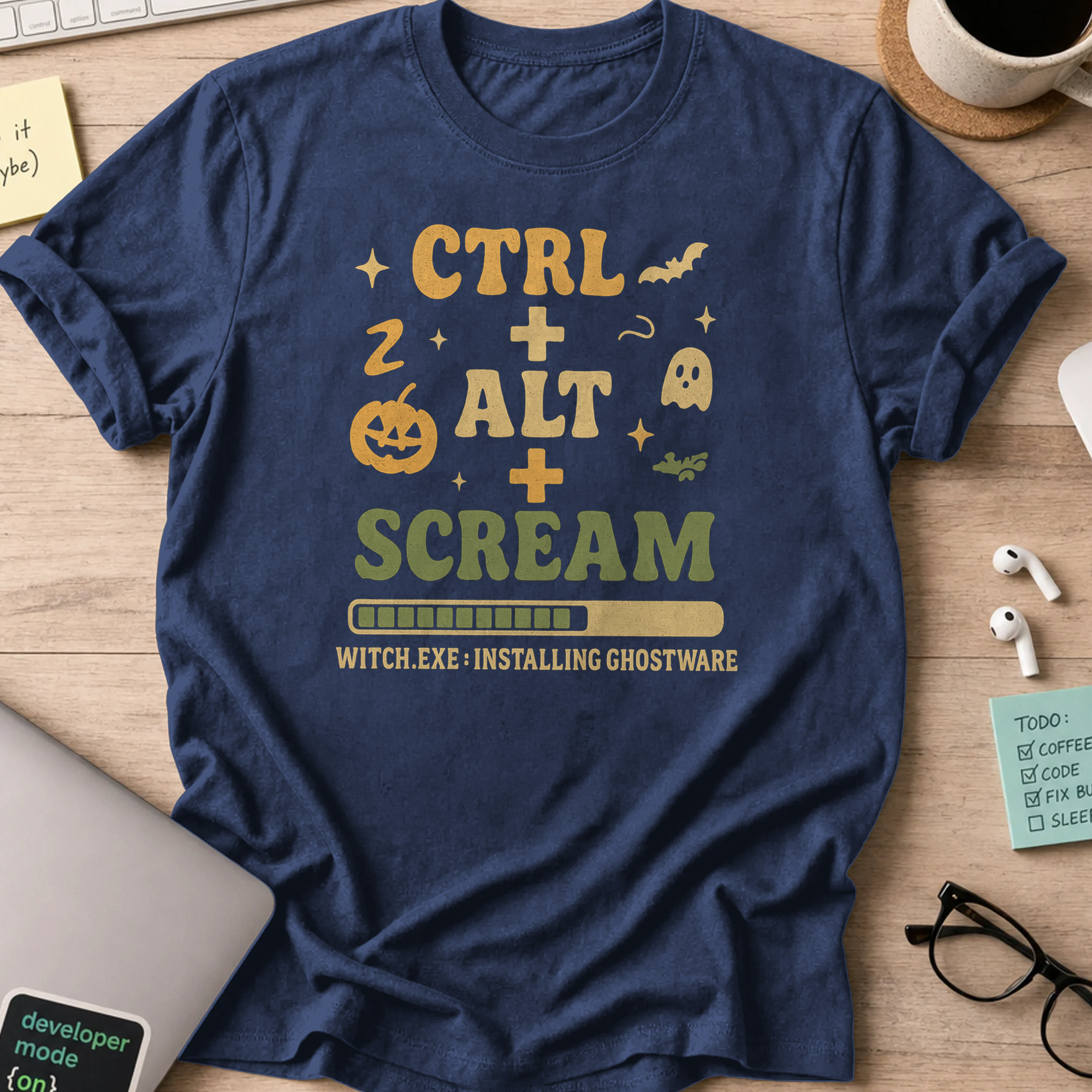 ctrl + alt + scream shirt - Navy