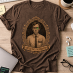 Cursed Since the Migration Shirt — Dark Chocolate storefront mockup