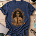 Cursed Since the Migration Shirt — Navy storefront mockup