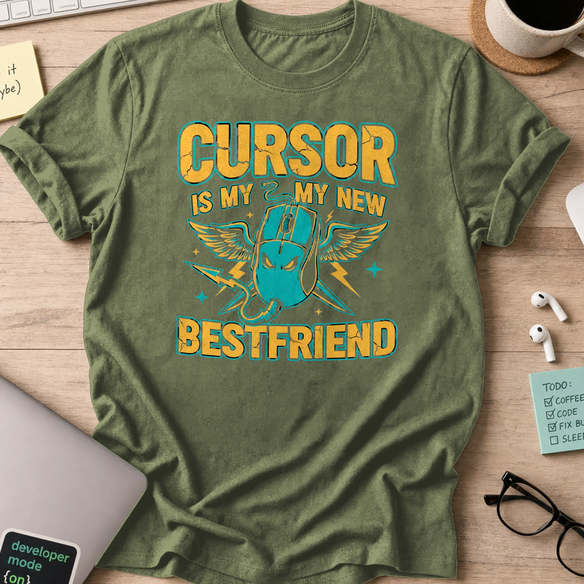cursor is my new bestfriend shirt - Military Green