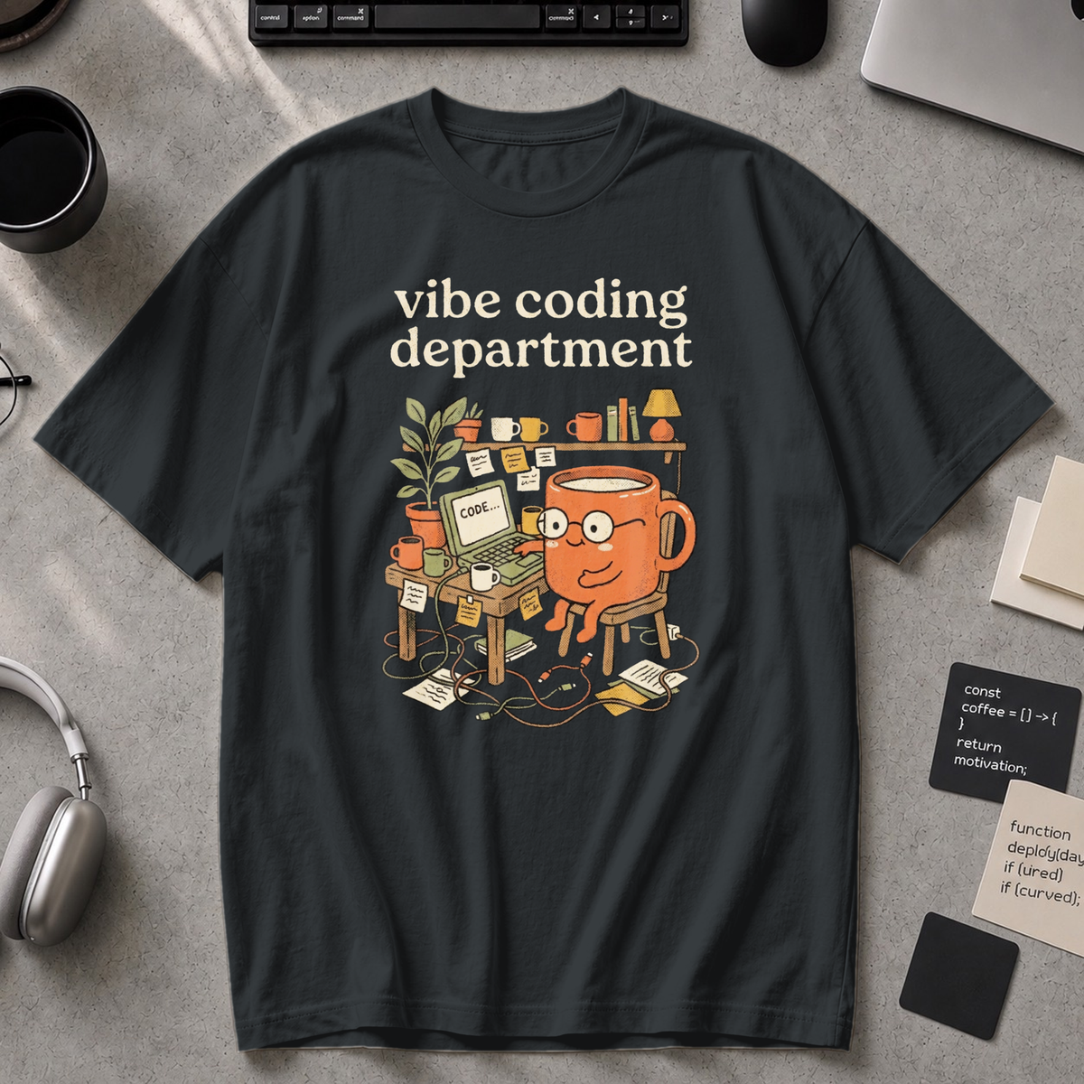 Cute Vibe Coding Department Premium Shirt - Black