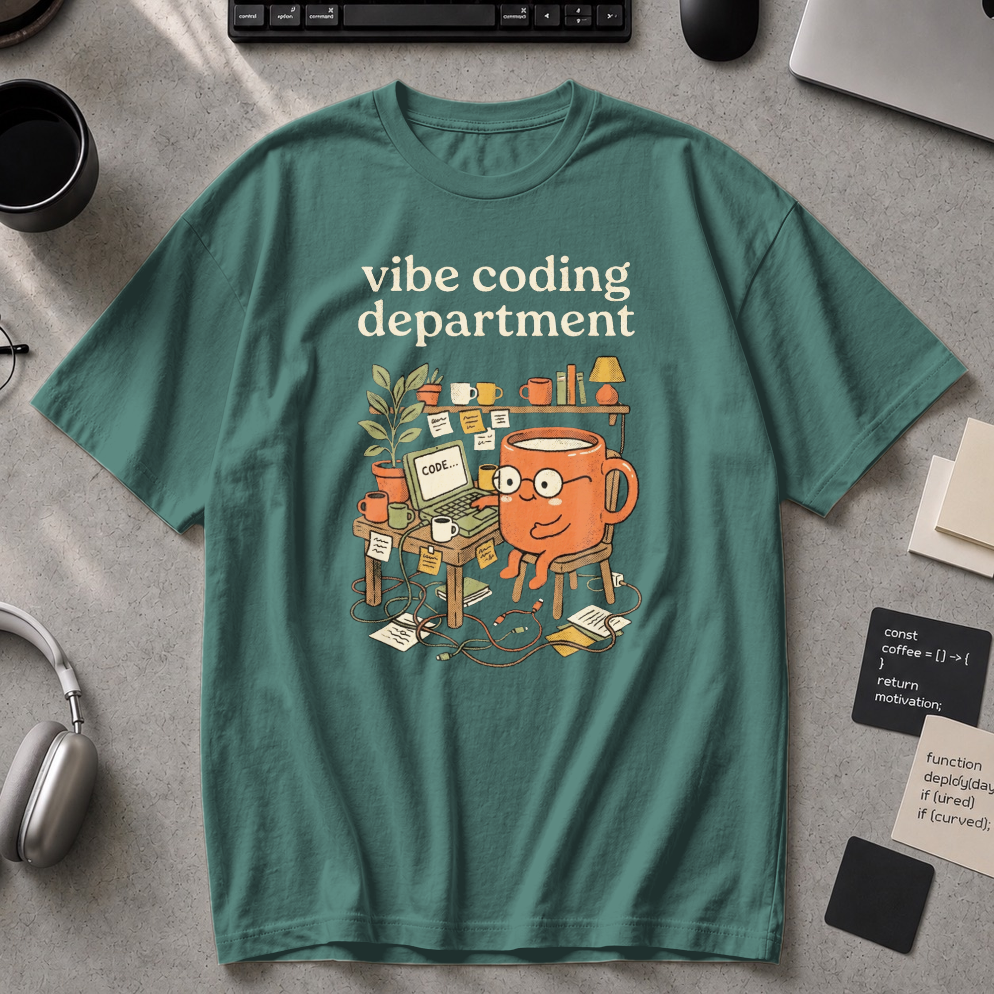 Cute Vibe Coding Department Premium Shirt - Blue Spruce