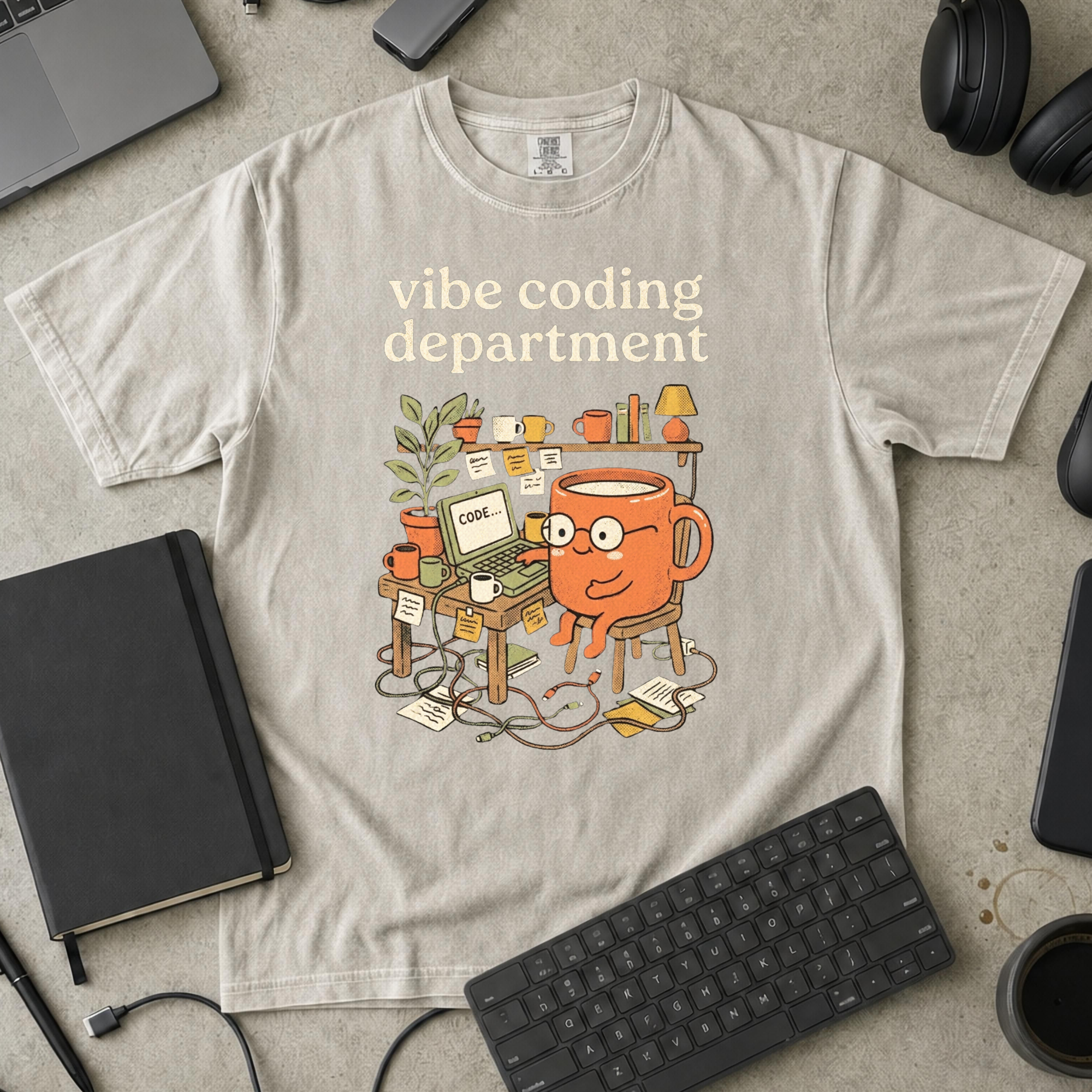 Cute Vibe Coding Department Premium Shirt — ivory Premium Shirt mock-up