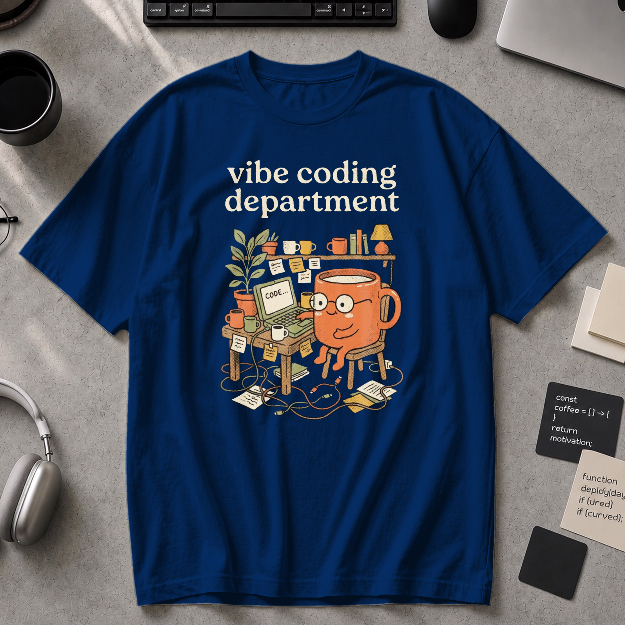 Cute Vibe Coding Department Premium Shirt - True Navy