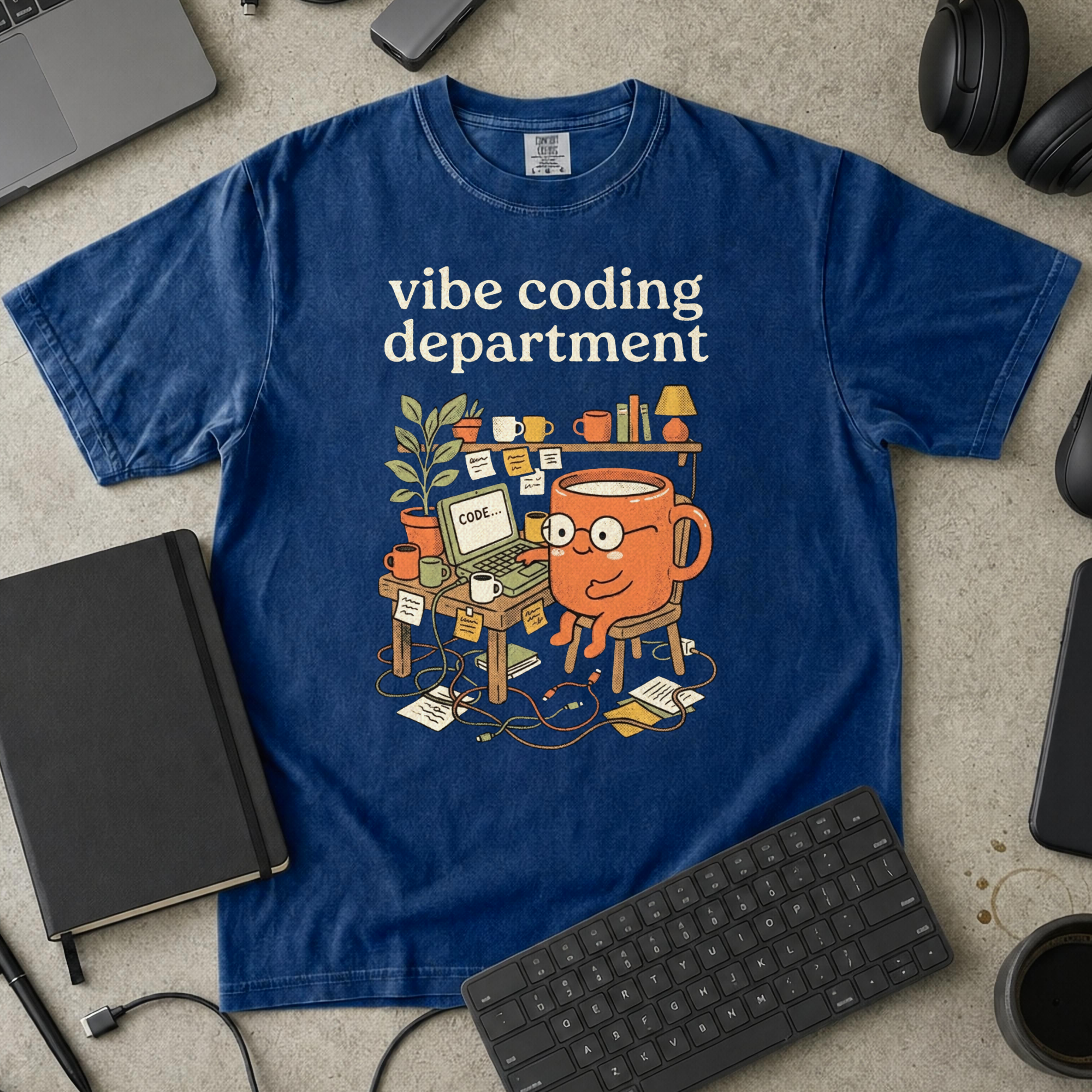 Cute Vibe Coding Department Premium Shirt — true navy Premium Shirt mock-up