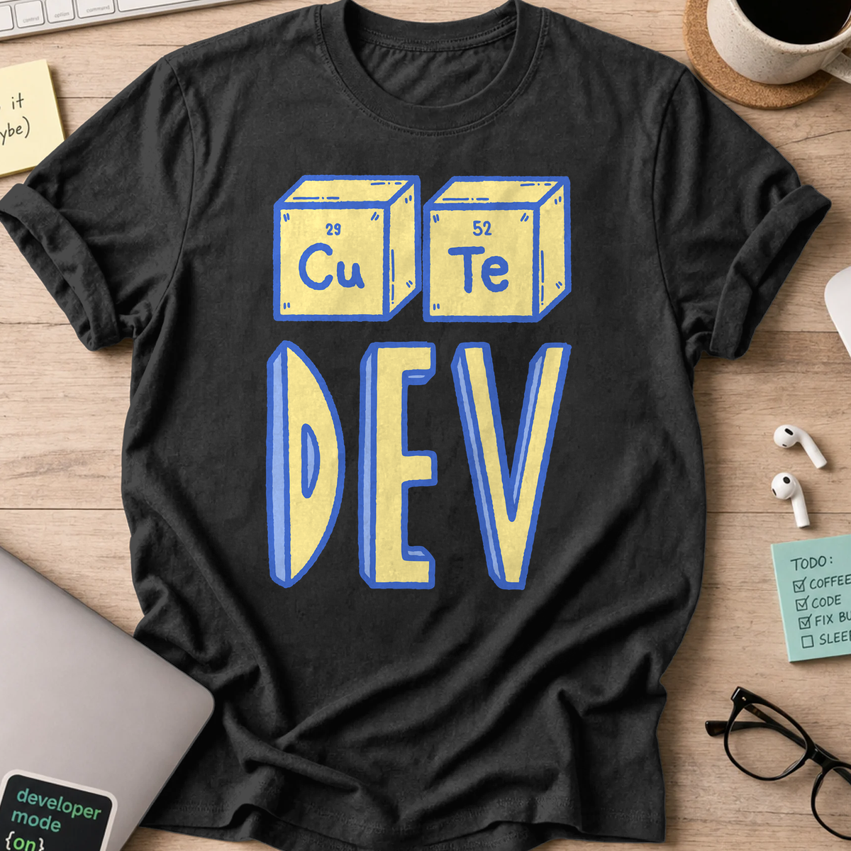 cute dev shirt - Black