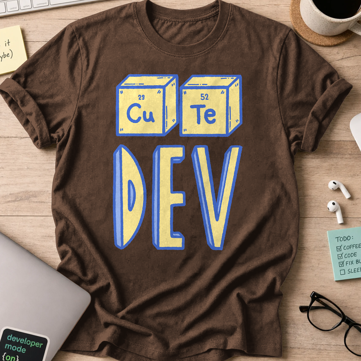 cute dev shirt - Dark Chocolate