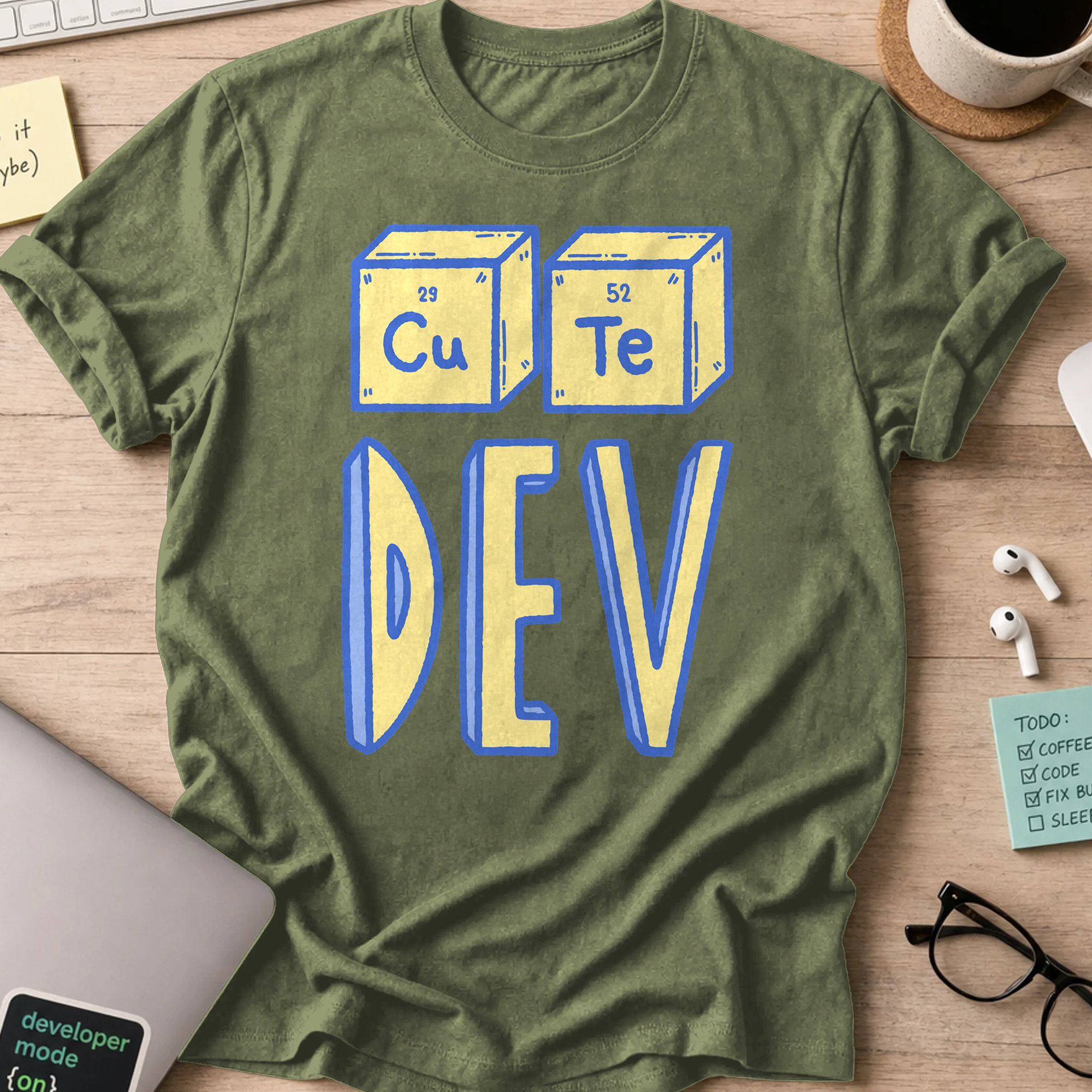 cute dev shirt - Military Green