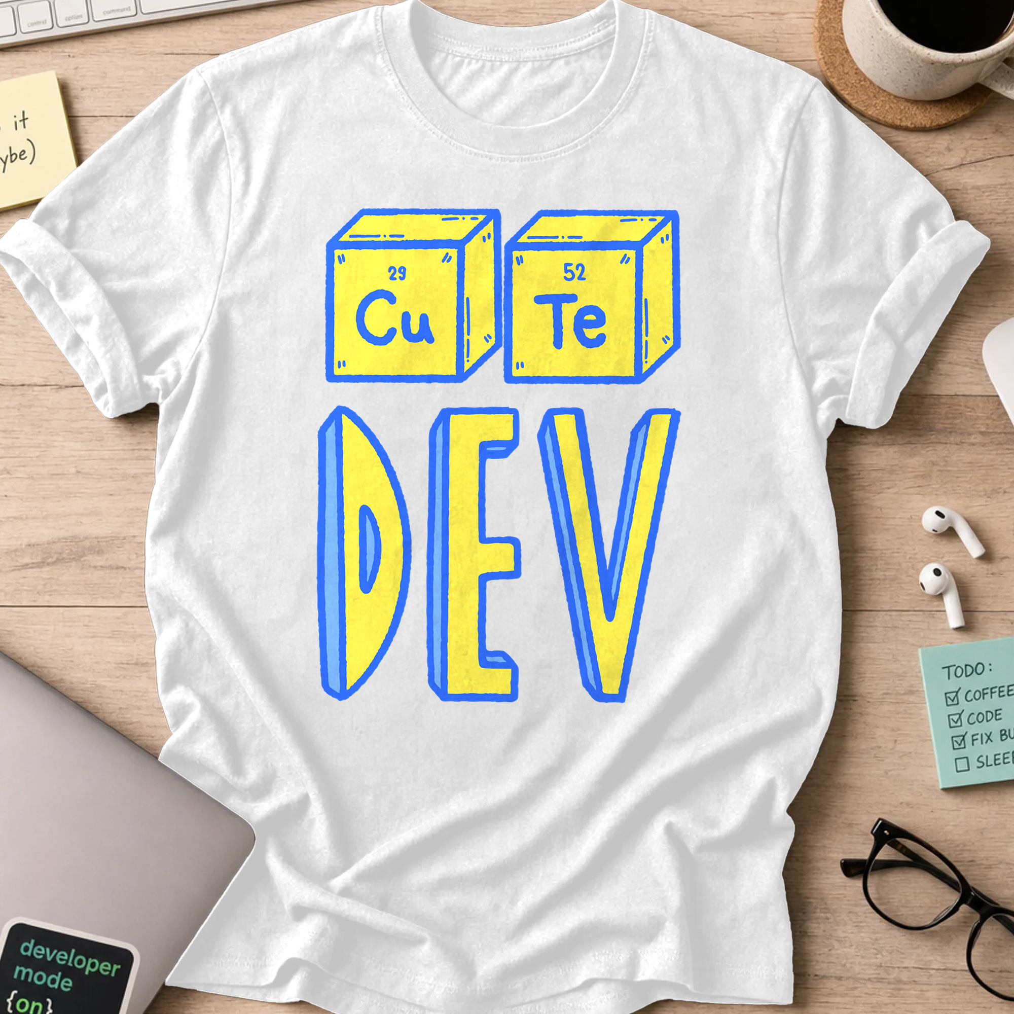 cute dev shirt - White