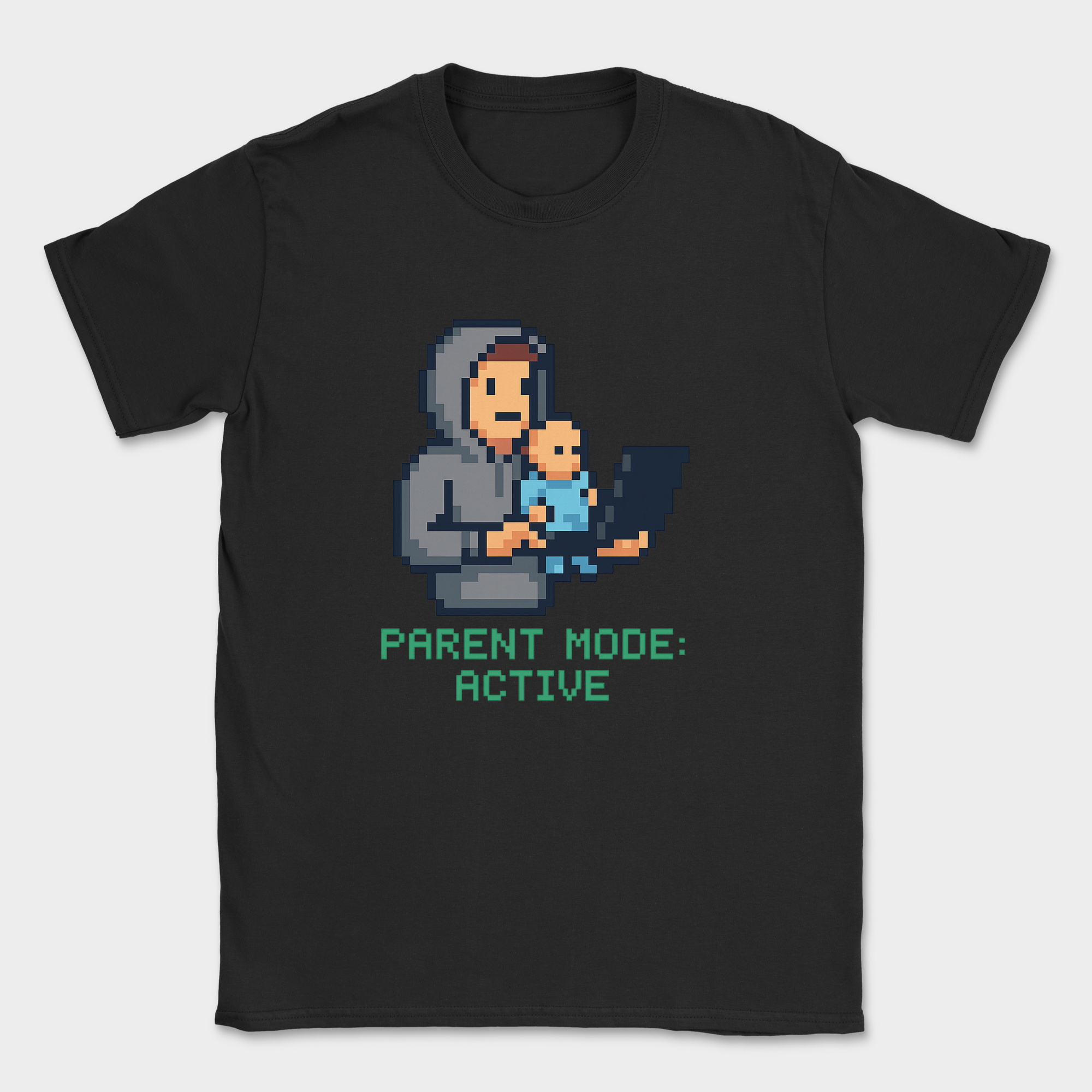 DAD parent mode active shirt — Black