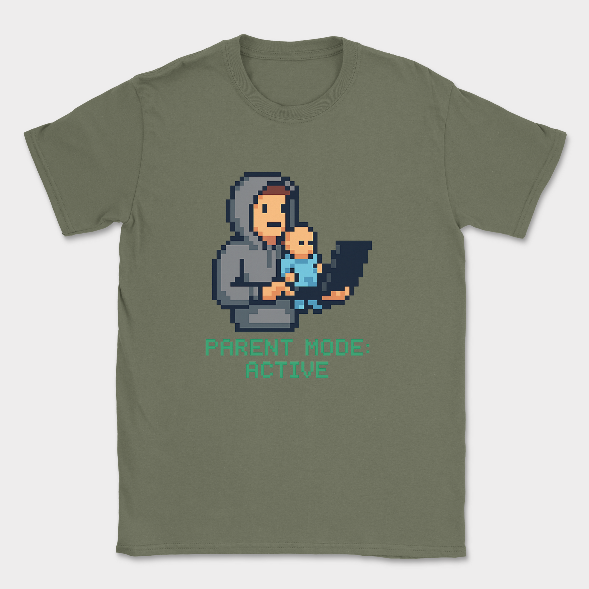 DAD parent mode active shirt — Military Green