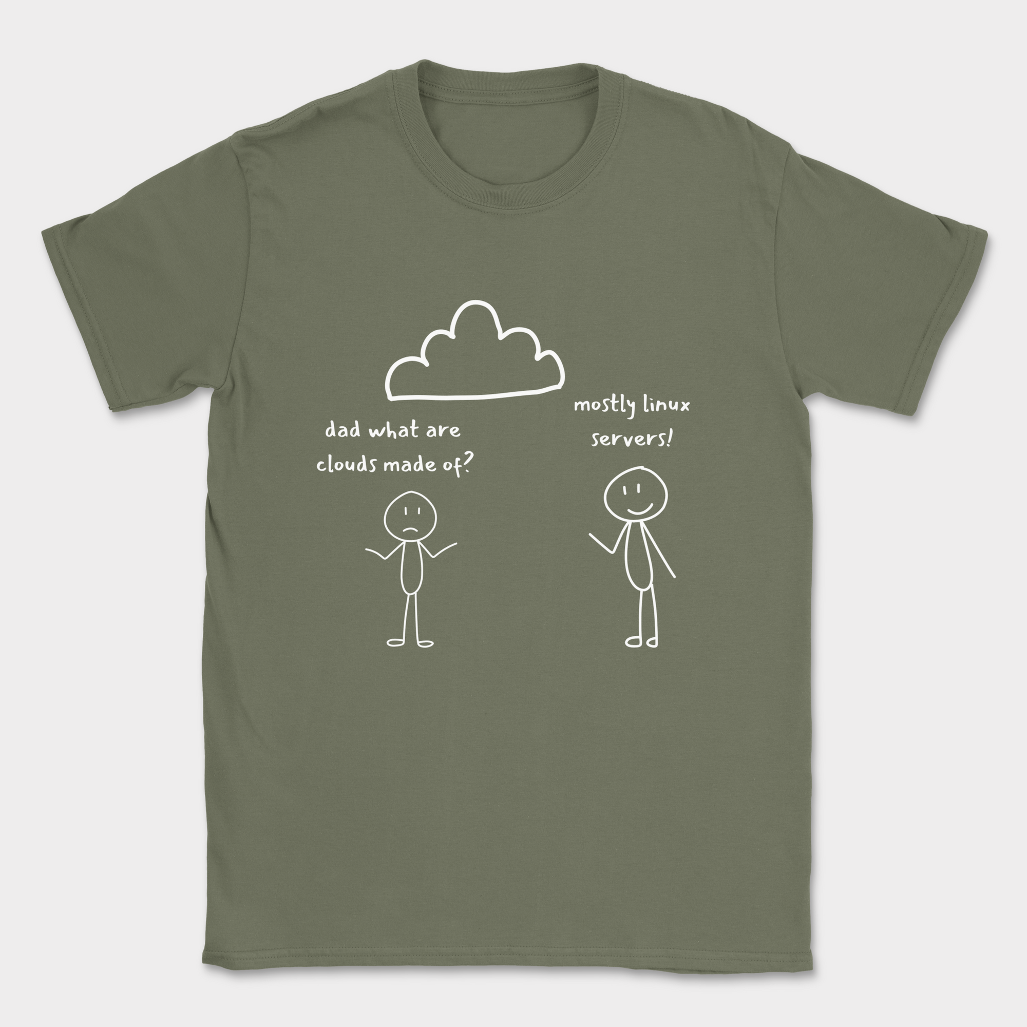 dad what are clouds made of shirt — Military Green