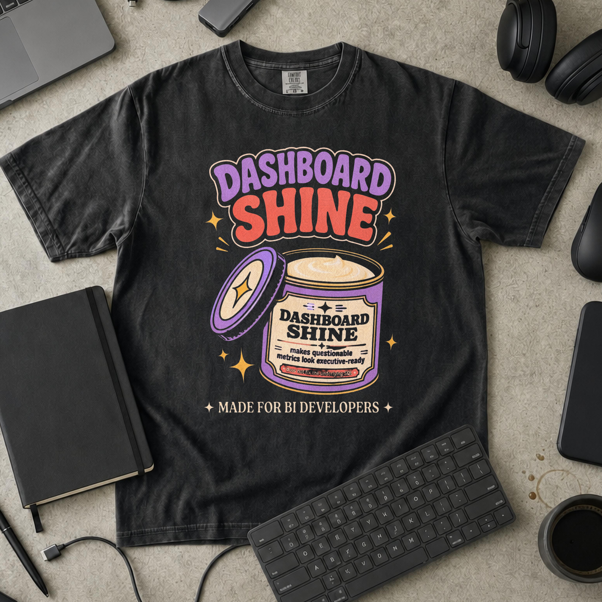 Dashboard Shine Premium Shirt — black Premium Shirt mock-up