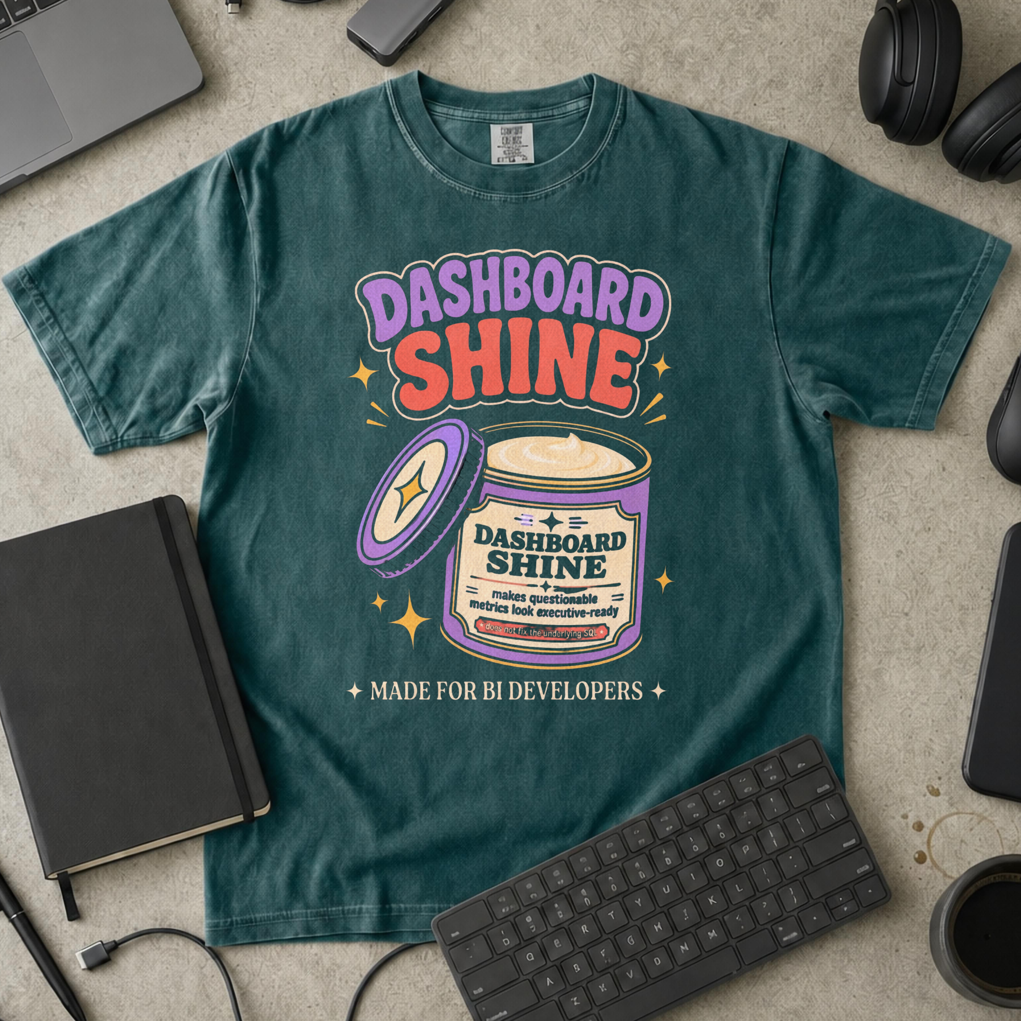 Dashboard Shine Premium Shirt — blue spruce Premium Shirt mock-up