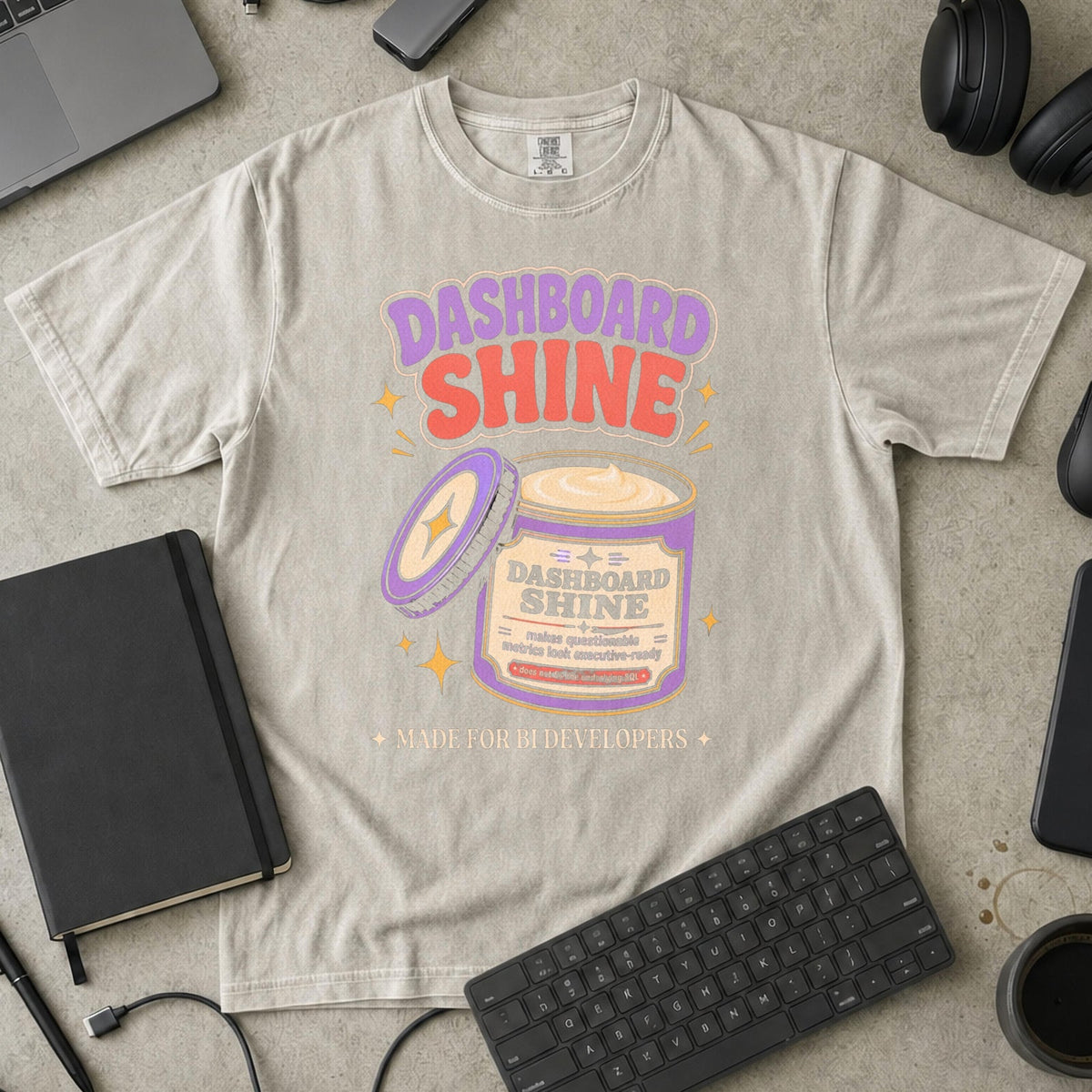 Dashboard Shine Premium Shirt — ivory Premium Shirt mock-up