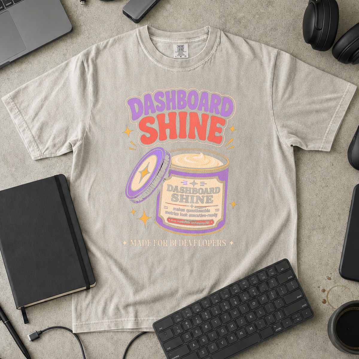 Dashboard Shine Premium Shirt — ivory Premium Shirt mock-up