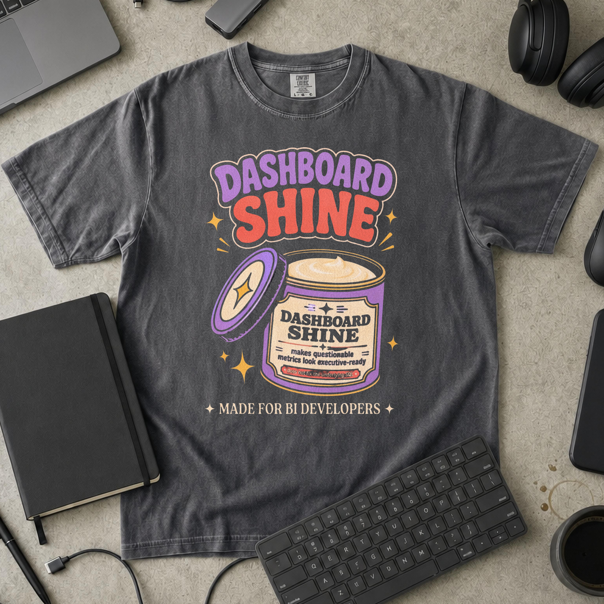 Dashboard Shine Premium Shirt — pepper Premium Shirt mock-up