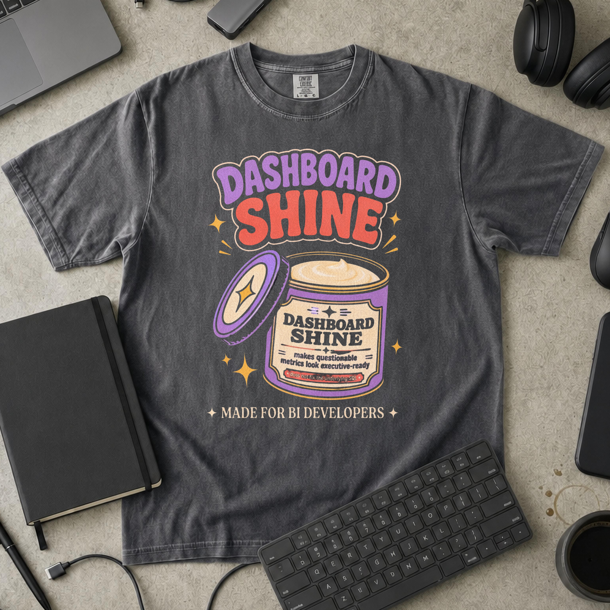 Dashboard Shine Premium Shirt — pepper Premium Shirt mock-up